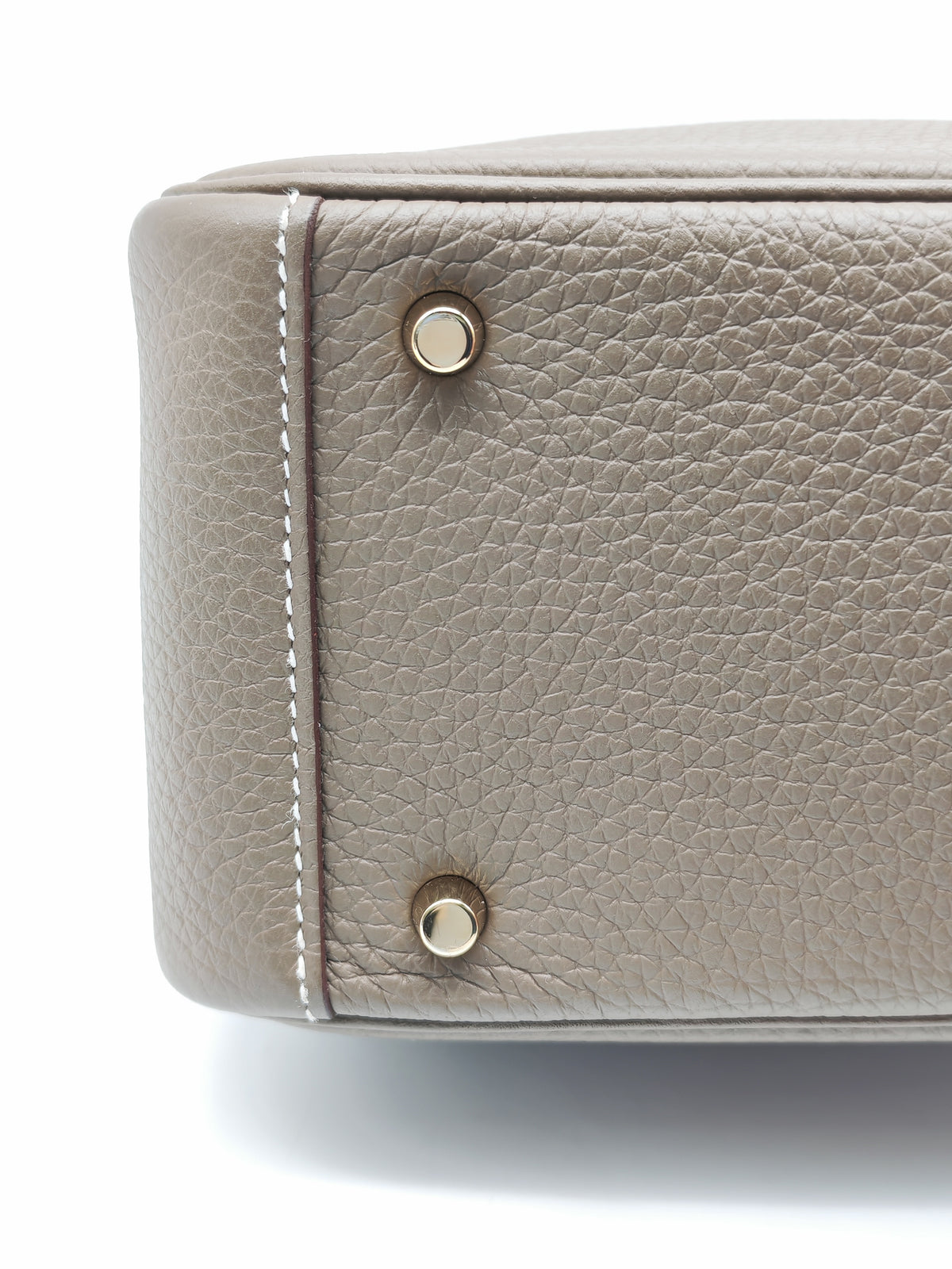 Hermes Mini Lindy in Etoupe Clemence Leather Gold Hardware Stamp U (2022) | Purse Maison Luxury Bags Shop