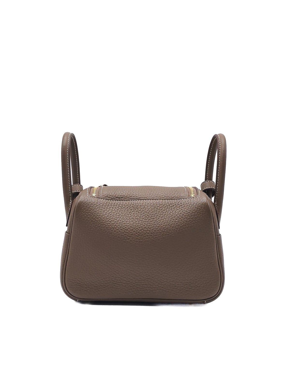 Hermes Mini Lindy in Etoupe Clemence Leather Gold Hardware Stamp U (2022) | Purse Maison Luxury Bags Shop