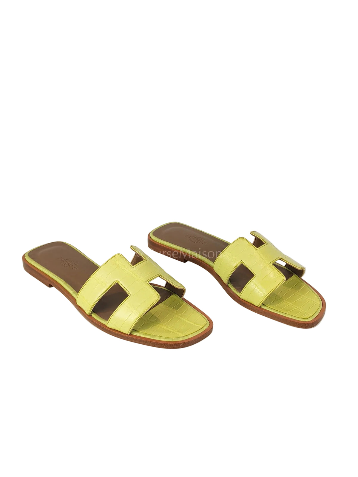 Oran Matte in Light Green Alligator Leather Sandals Size 36 EU (23cm) | Purse Maison Luxury Bags Shop
