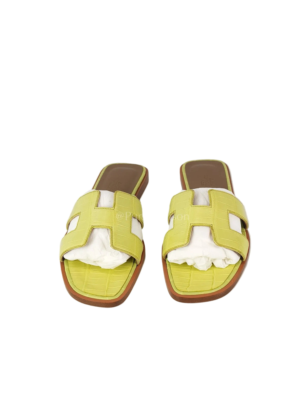 Oran Matte in Light Green Alligator Leather Sandals Size 36 EU (23cm) | Purse Maison Luxury Bags Shop