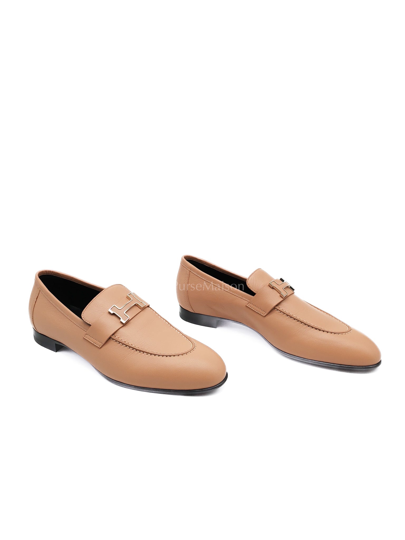 Paris Loafers Chevre Beige Size 39.5 EU (26 cm) | Purse Maison Luxury Bags Shop