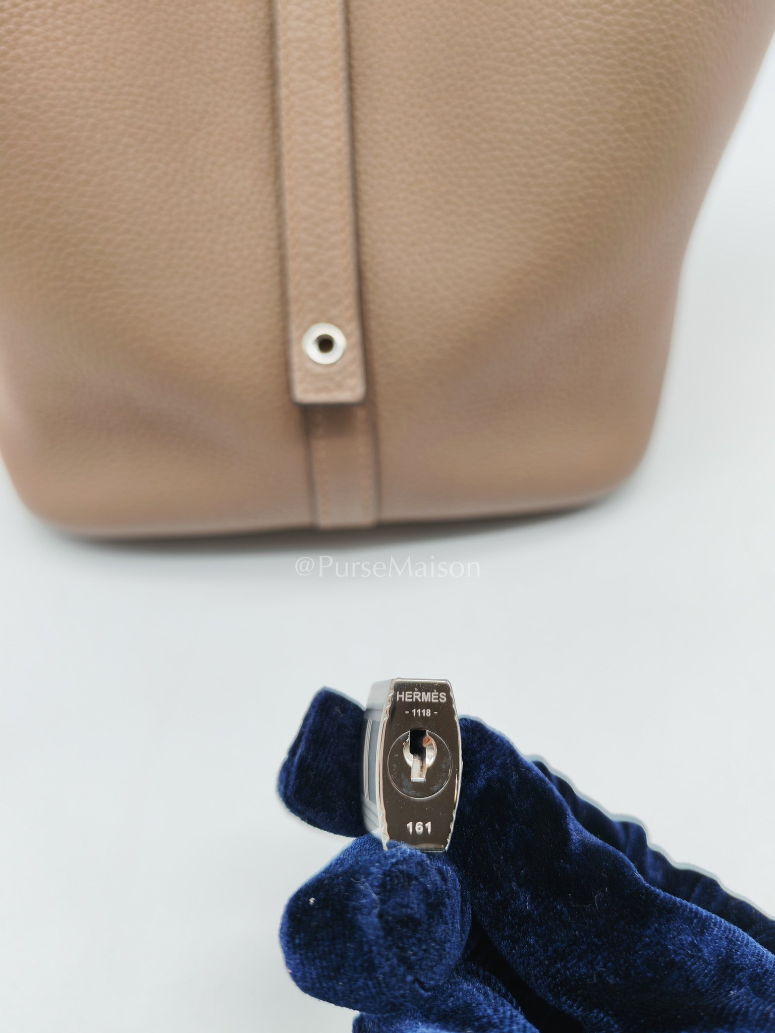 Hermes Picotin 22 in Taurillon Maurice Do Beige De Wei and Palladium Hardware Stamp D (2019) | Purse Maison Luxury Bags Shop
