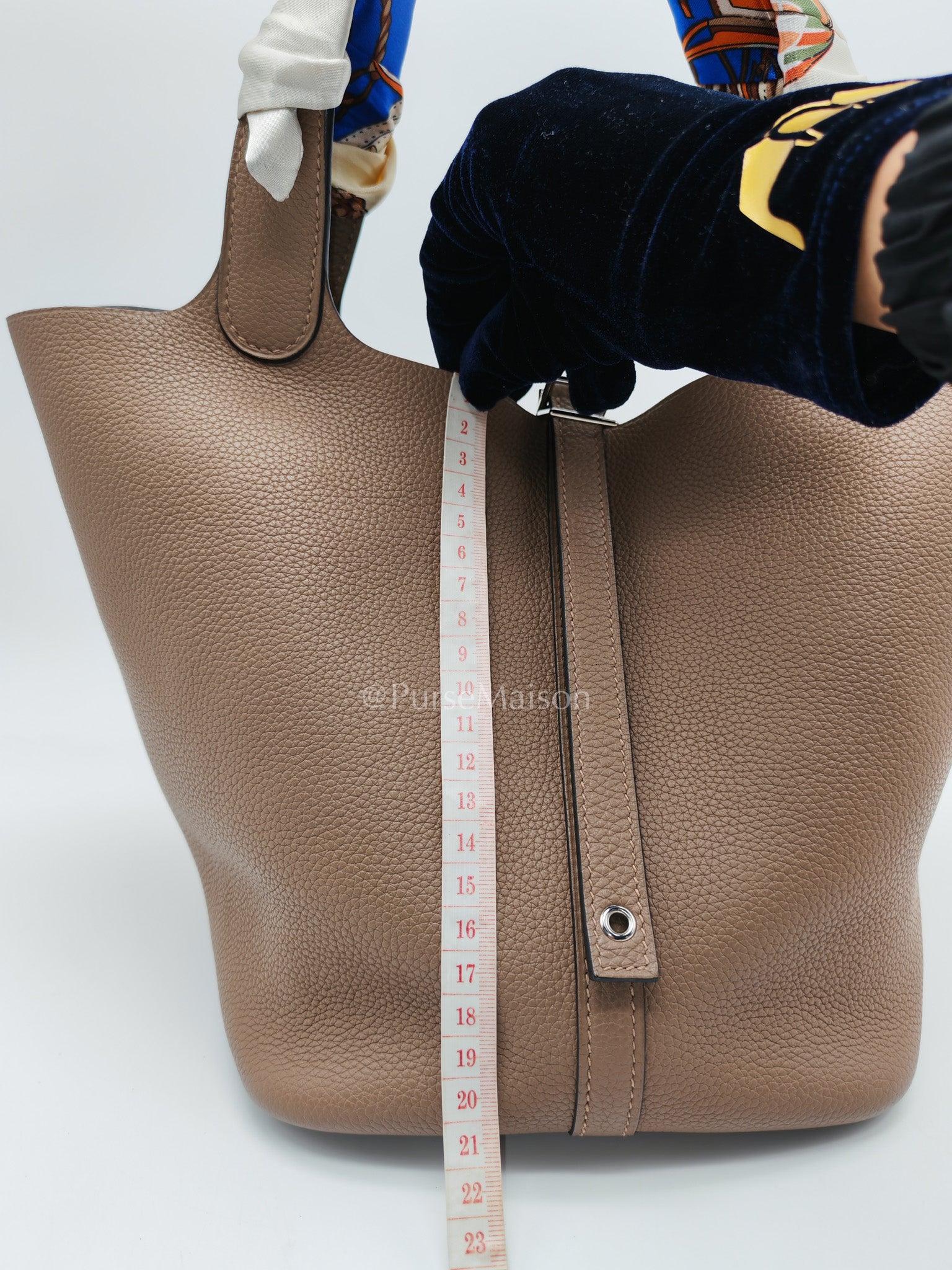 Hermes Picotin 22 in Taurillon Maurice Do Beige De Wei and Palladium Hardware Stamp D (2019) | Purse Maison Luxury Bags Shop