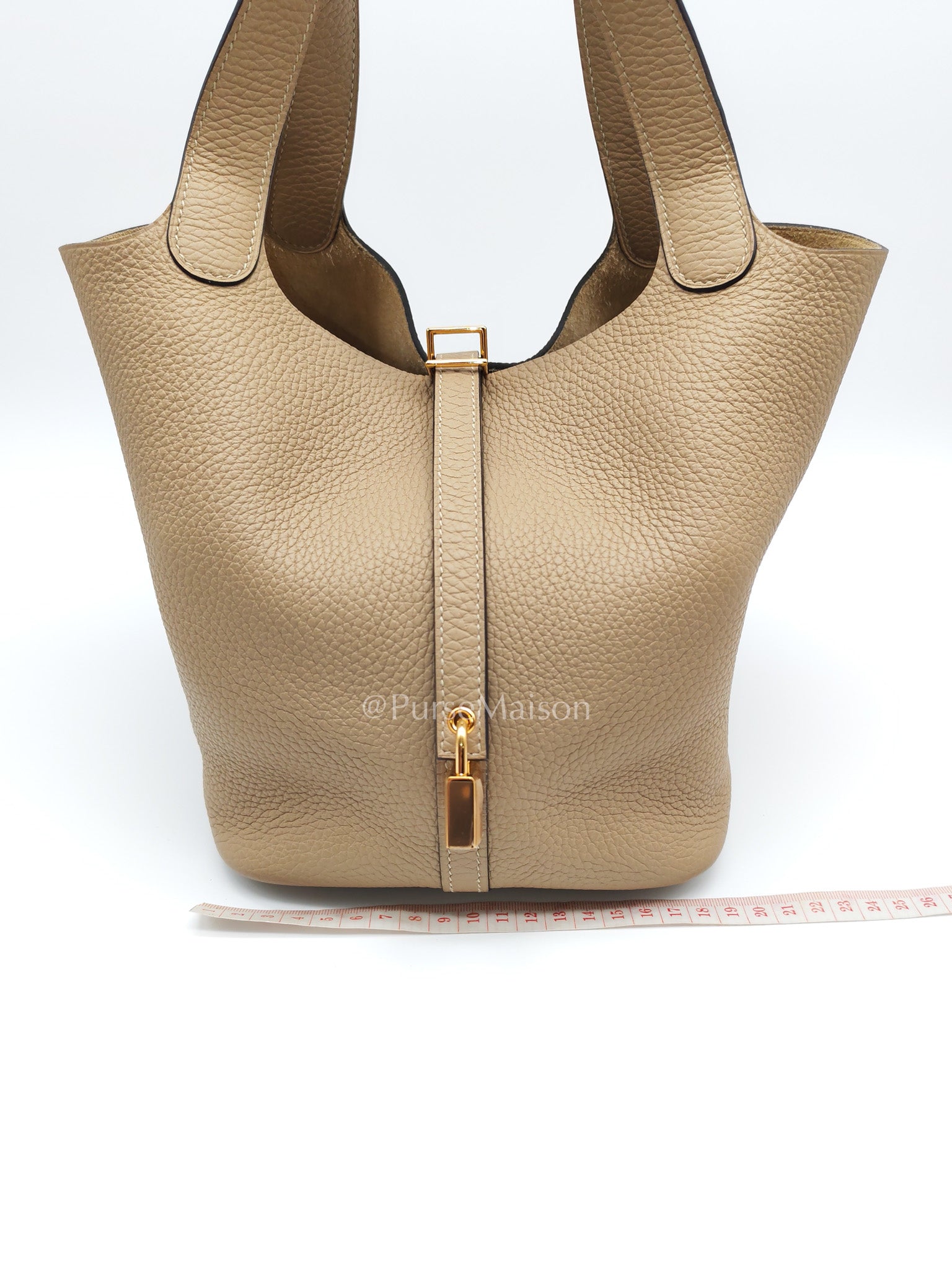 Picotin 22 Trench in Clemence Leather and Gold Hardware Stamp U (2022) | Purse Maison Luxury Bags Shop