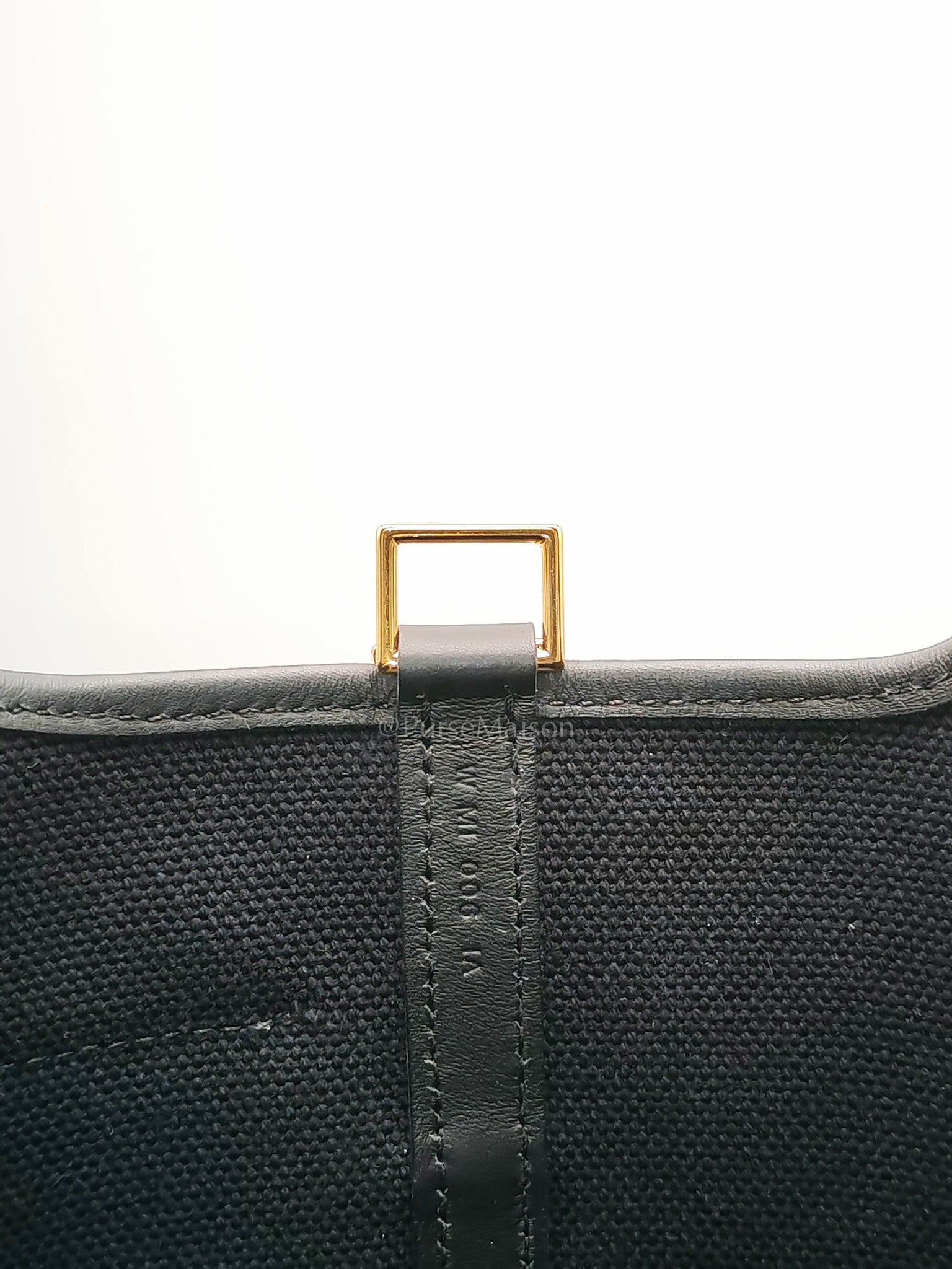 Picotin Cargo 18 in Black Swift and Toile Canvas and Gold Hardware Stamp W (2024) | Purse Maison Luxury Bags Shop
