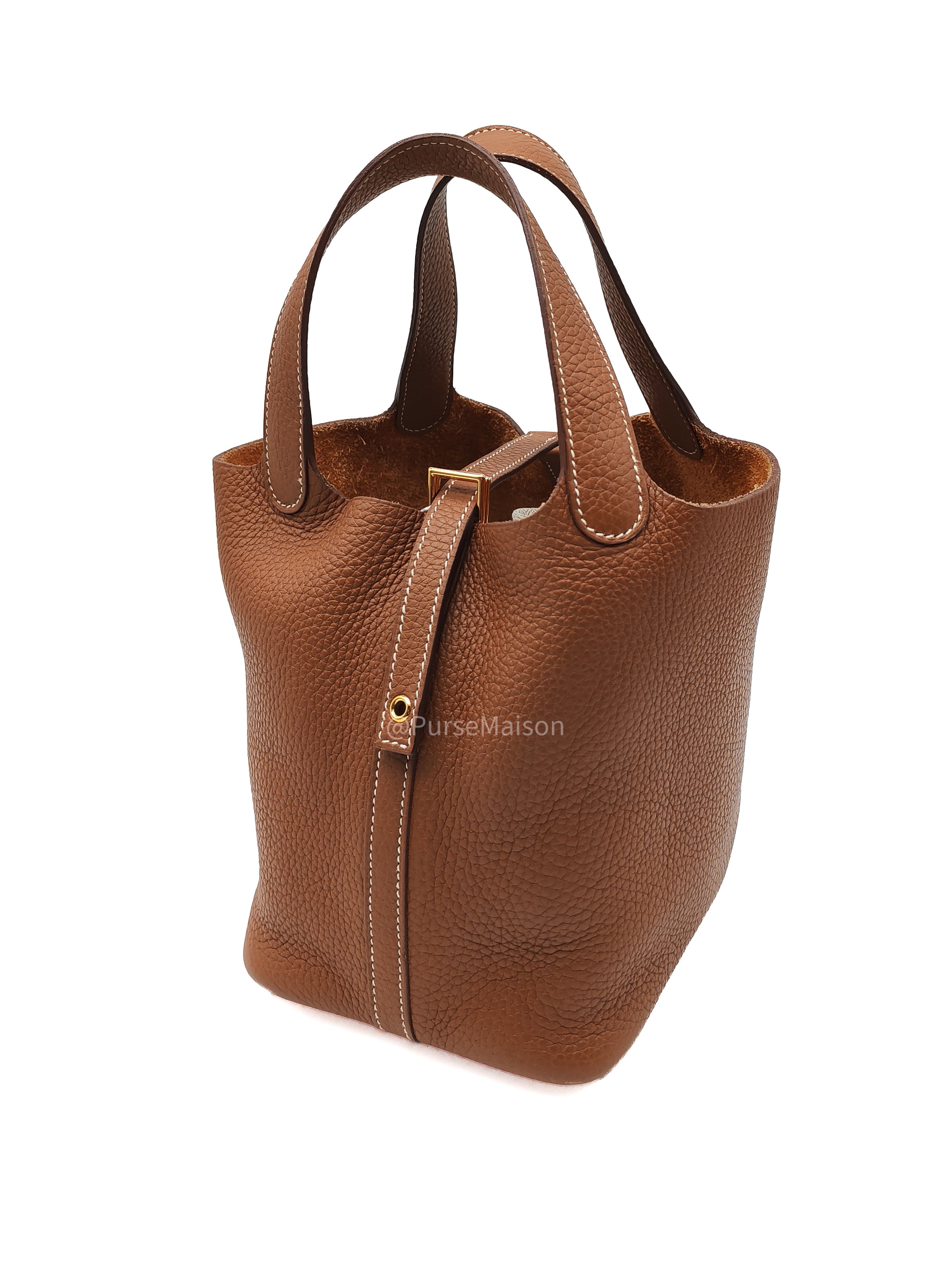 Hermes Picotin Lock 18 in Gold Clemence Leather and Gold Hardware Stamp Z(2021) | Purse Maison Luxury Bags Shop