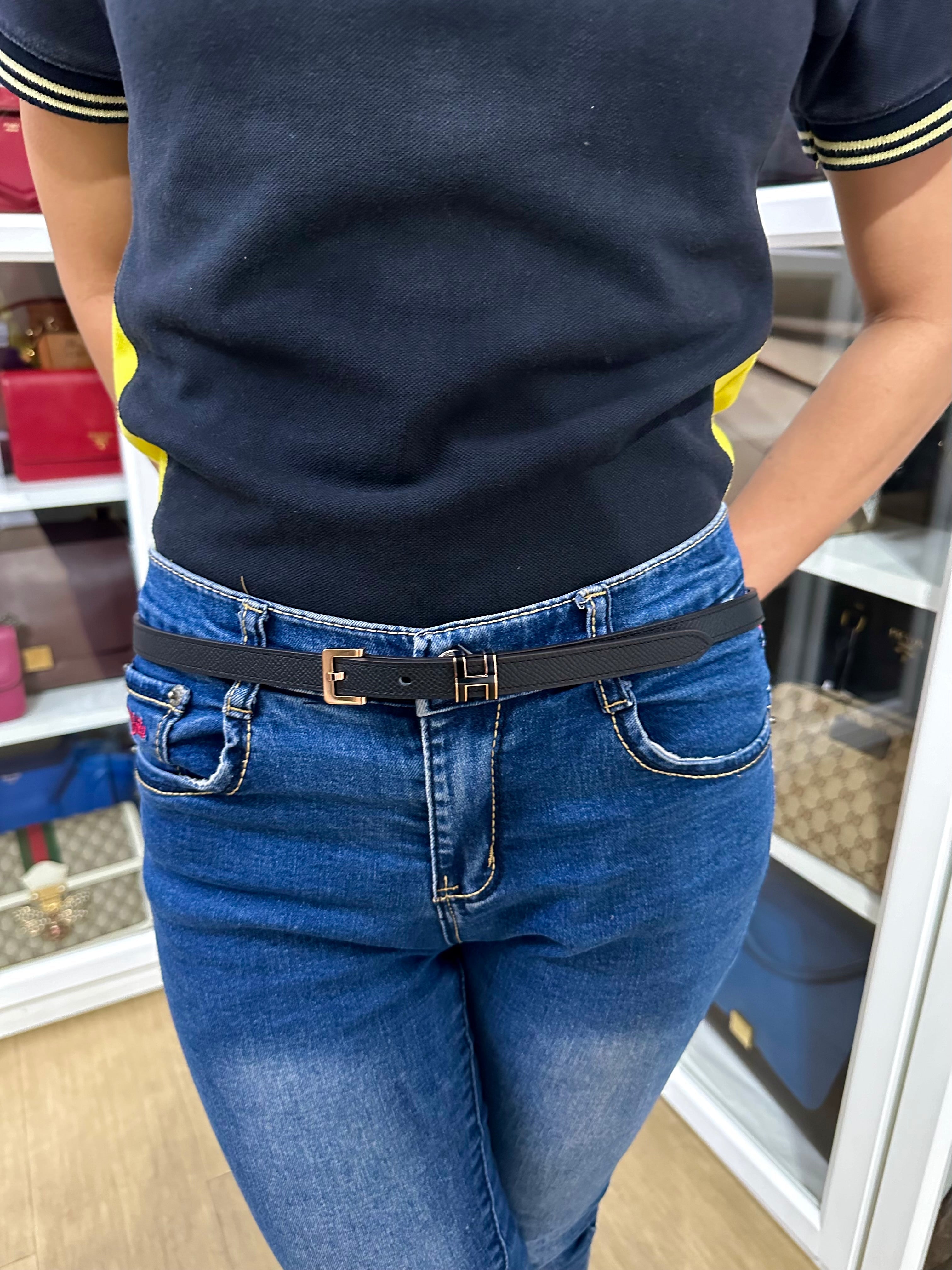 Hermes Pop H 15 Belt in Noir/Gold Size 85cm | Purse Maison Luxury Bags Shop