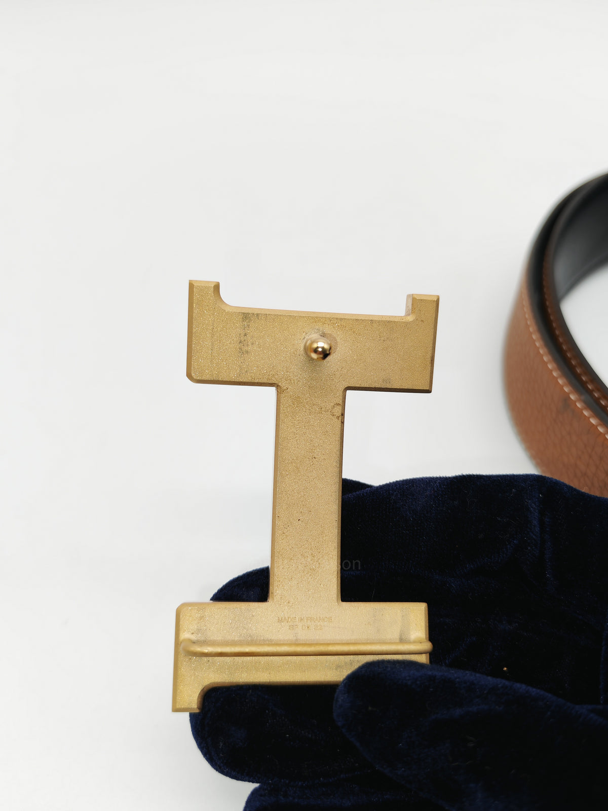 Hermes Reversible Leather Belt in Gold Clemence Leather with Brushed Gold Buckle 90 cm Stamp U (2022) | Purse Maison Luxury Bags Shop