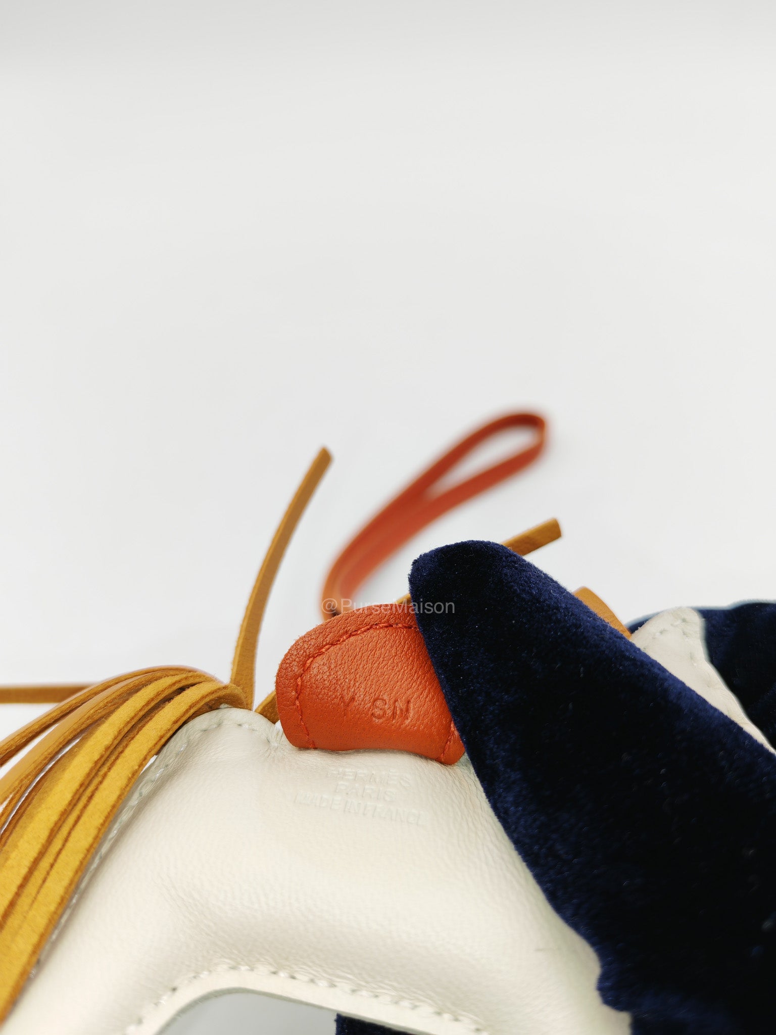 Hermes Rodeo Horse Bag Charm PM in Craie/Sesame/Cornaline Milo Lambskin Grigri Leather | Purse Maison Luxury Bags Shop