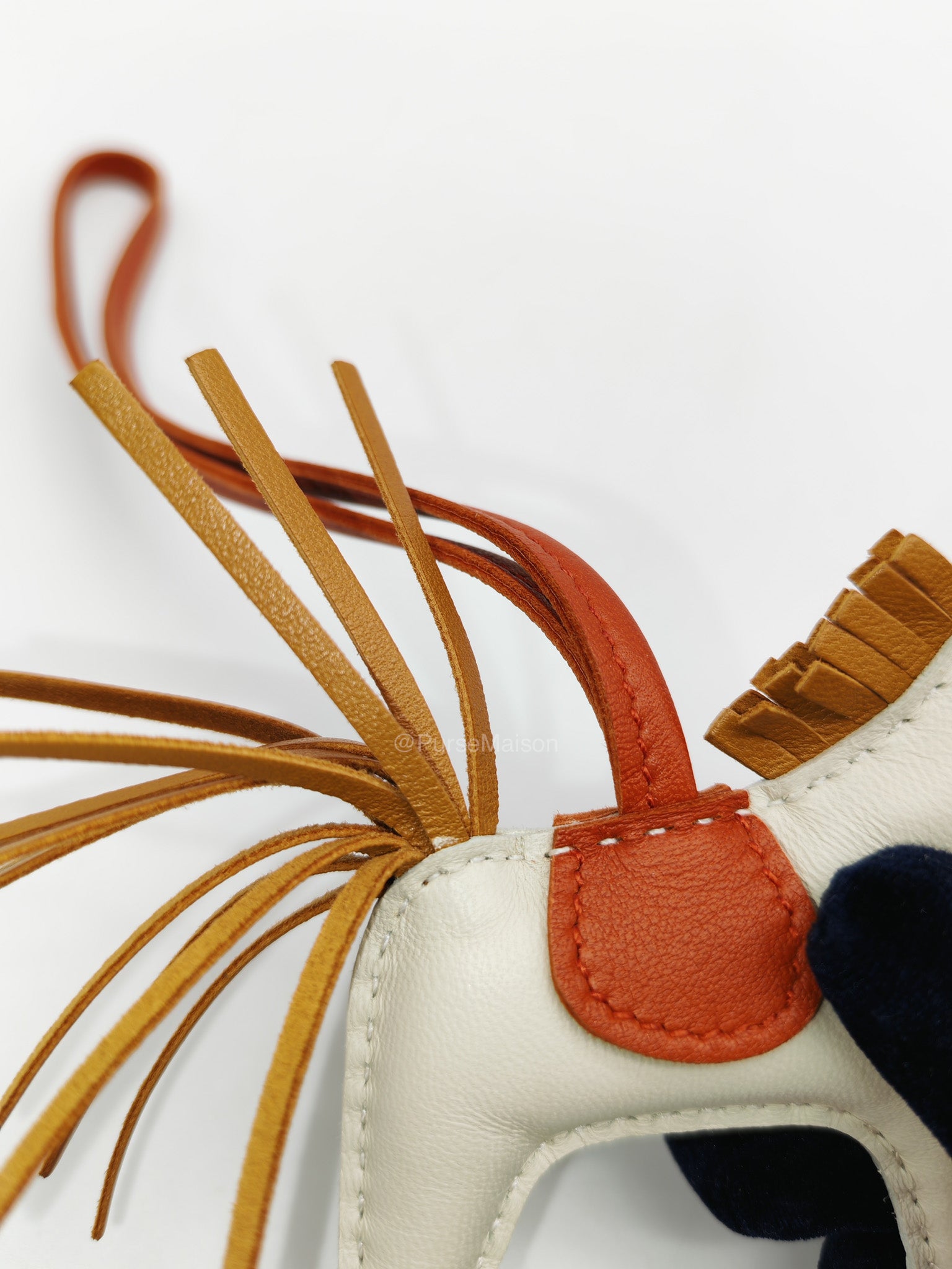 Hermes Rodeo Horse Bag Charm PM in Craie/Sesame/Cornaline Milo Lambskin Grigri Leather | Purse Maison Luxury Bags Shop