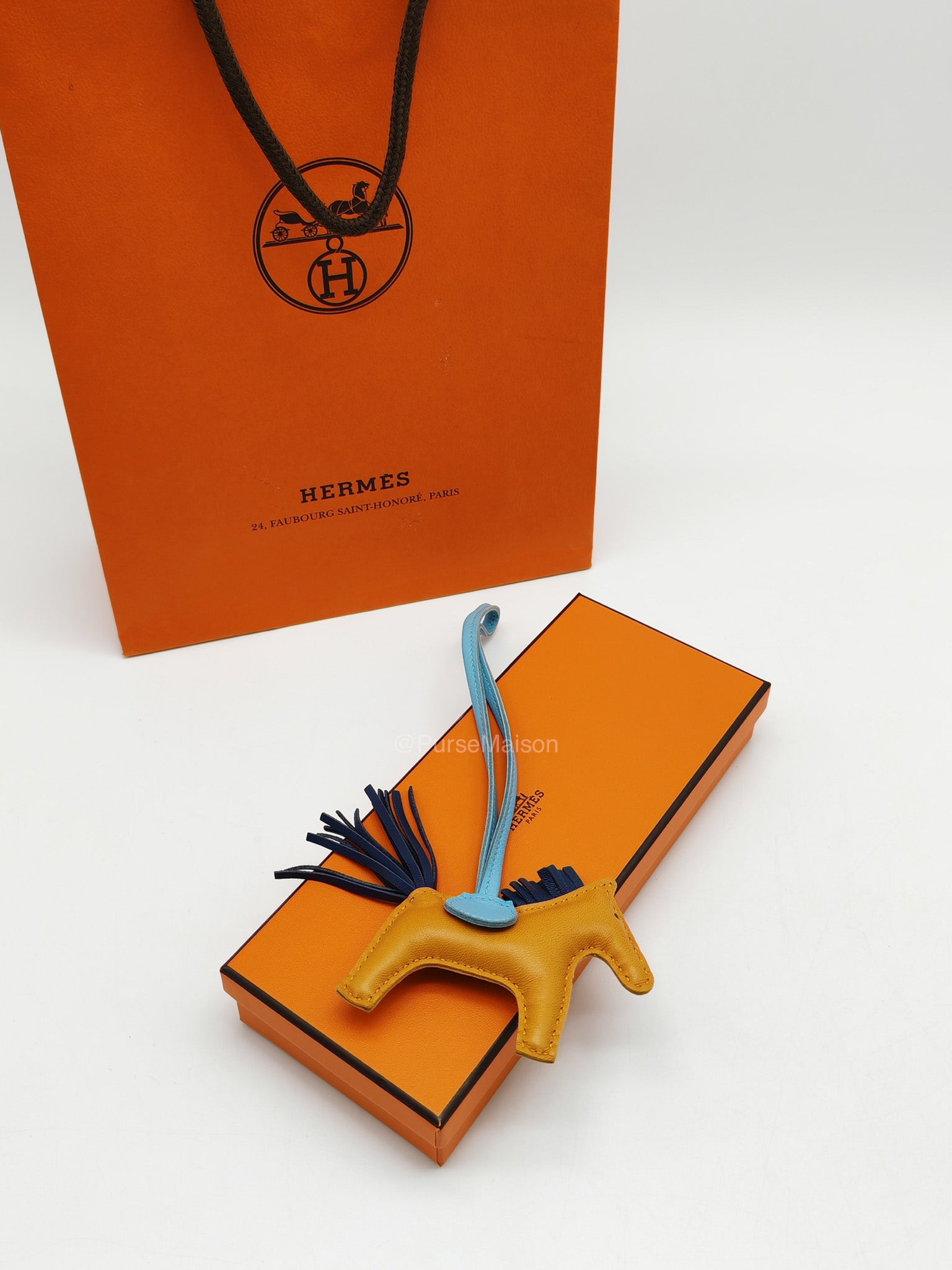 Hermes Rodeo Milo Lambskin Tricolor Grigri Bag Charm Stamp C (2018) | Purse Maison Luxury Bags Shop