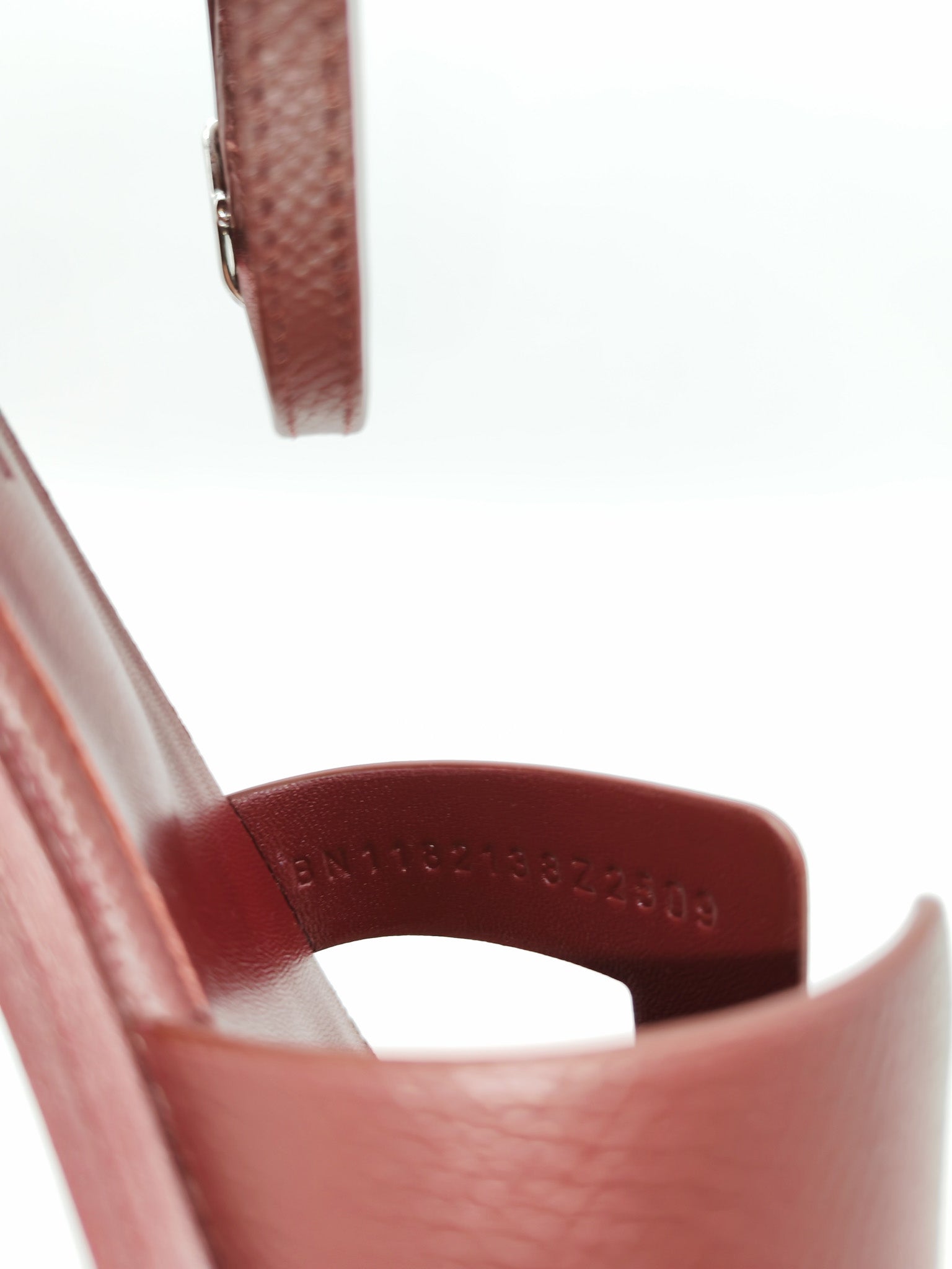 Hermes Santorini Sandals in Rouge Epsom Leather Size 37EU (23.5cm) | Purse Maison Luxury Bags Shop