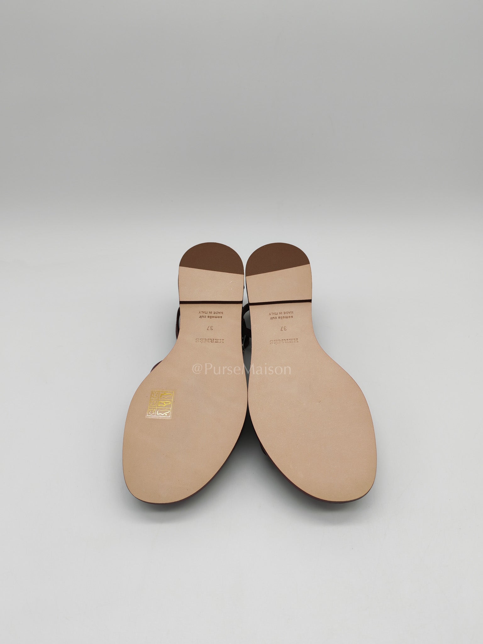 Hermes Santorini Sandals in Rouge Epsom Leather Size 37EU (23.5cm) | Purse Maison Luxury Bags Shop