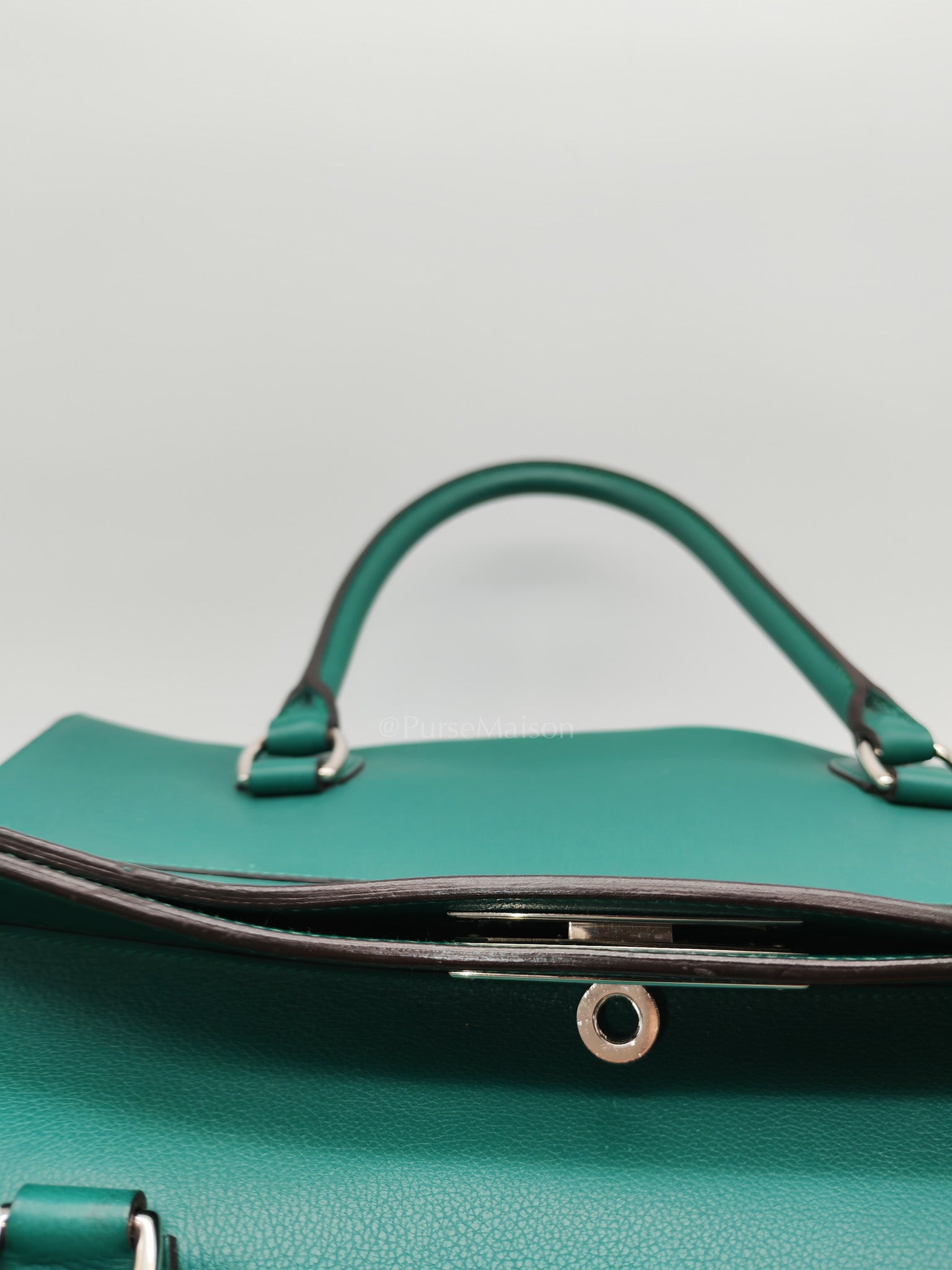 Toolbox 33 in Malachite Evercolor Leather Palladium Hardware | Purse Maison Luxury Bags Shop