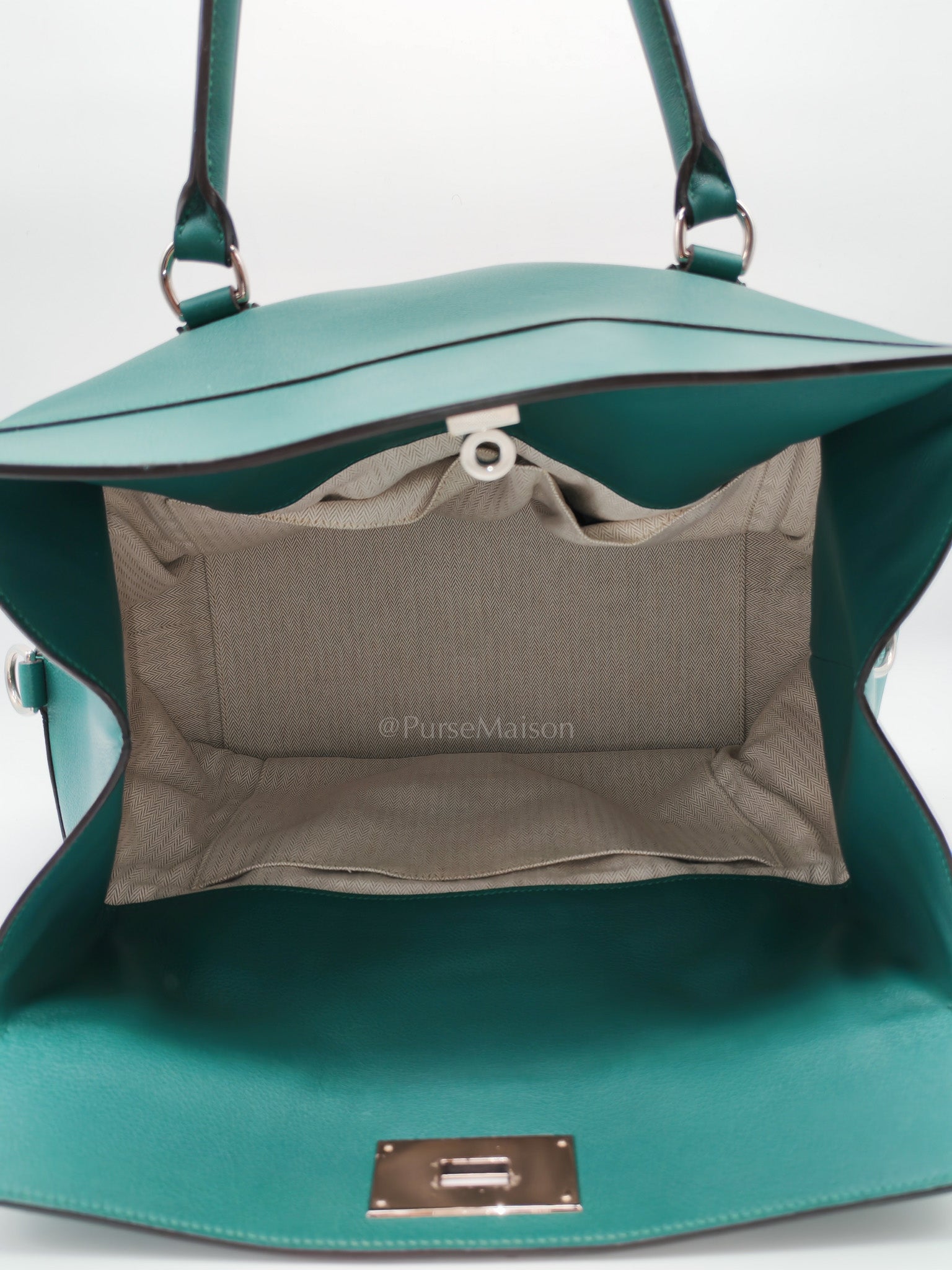 Toolbox 33 in Malachite Evercolor Leather Palladium Hardware | Purse Maison Luxury Bags Shop