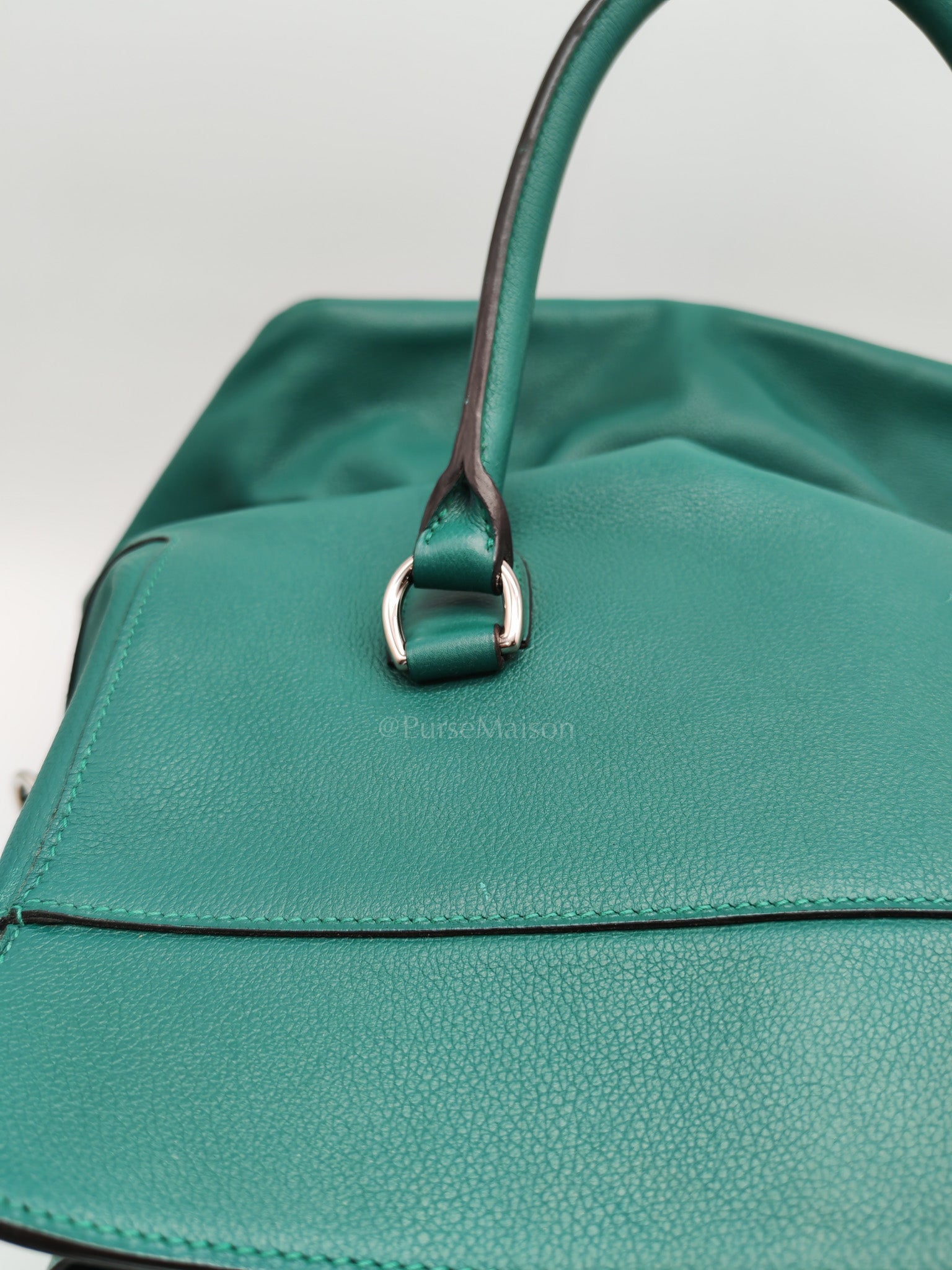 Toolbox 33 in Malachite Evercolor Leather Palladium Hardware | Purse Maison Luxury Bags Shop