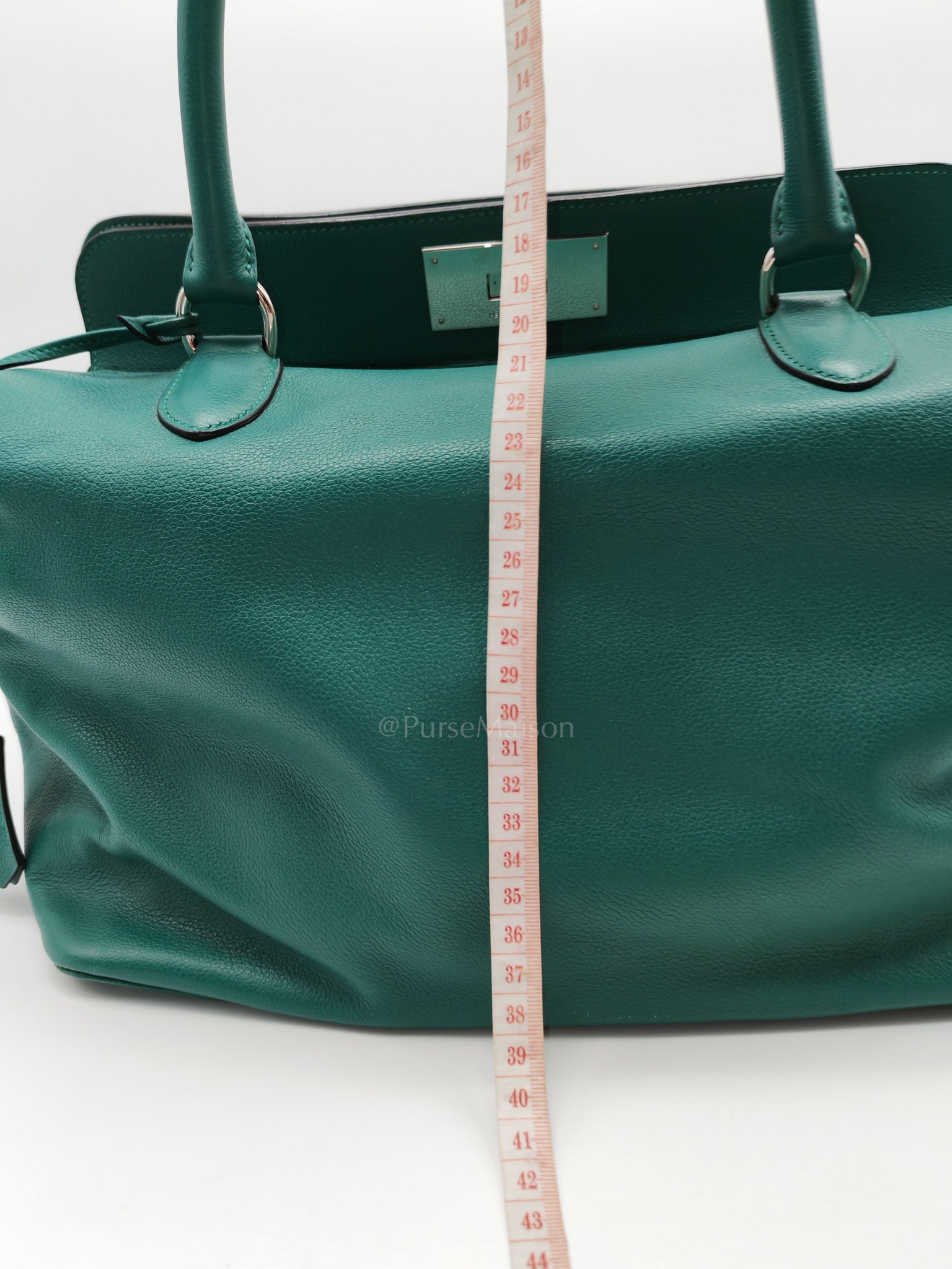 Toolbox 33 in Malachite Evercolor Leather Palladium Hardware | Purse Maison Luxury Bags Shop