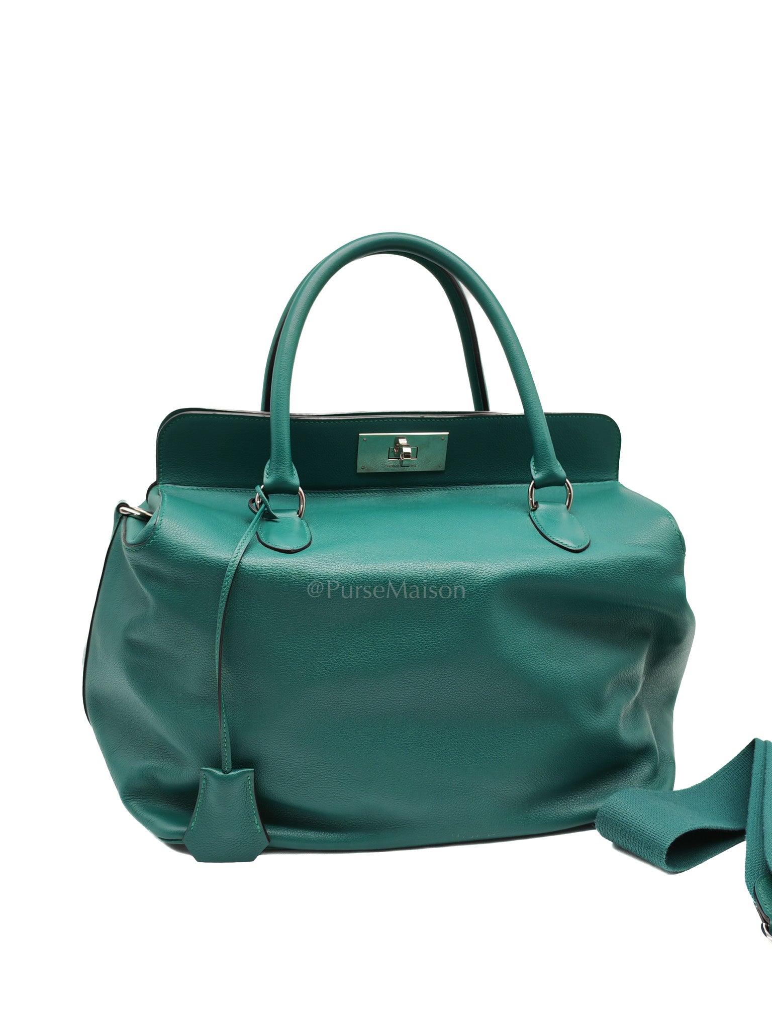 Toolbox 33 in Malachite Evercolor Leather Palladium Hardware | Purse Maison Luxury Bags Shop