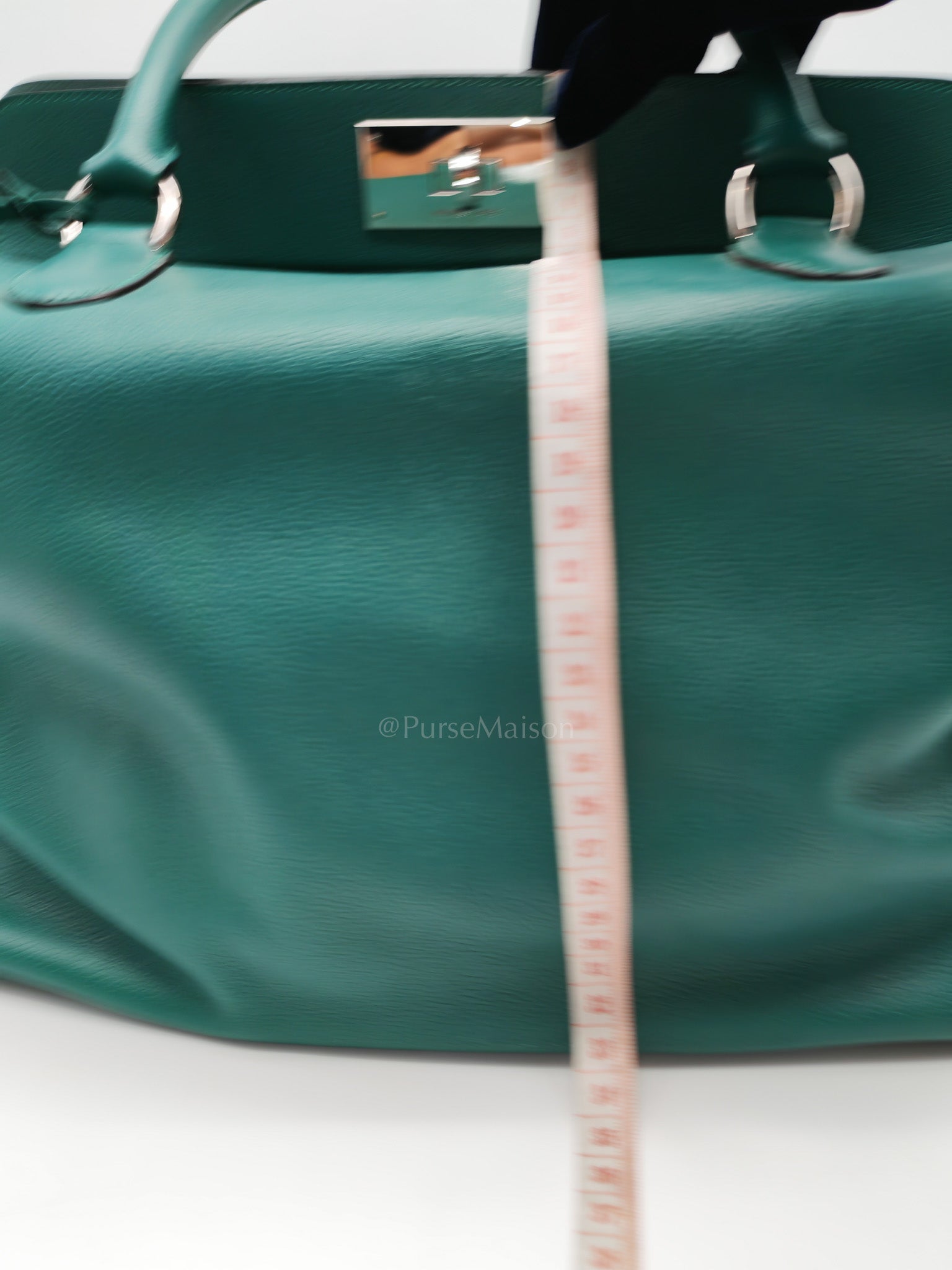 Toolbox 33 in Malachite Evercolor Leather Palladium Hardware | Purse Maison Luxury Bags Shop