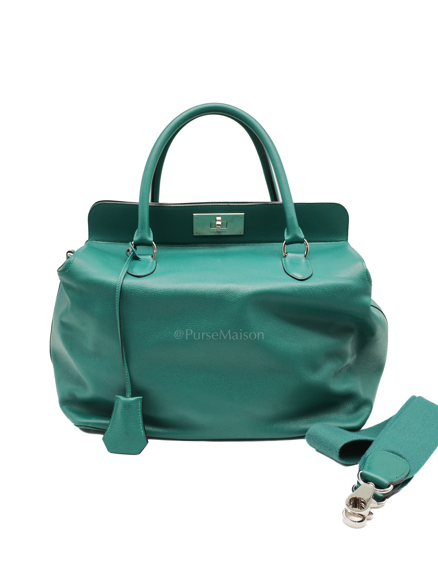 Toolbox 33 in Malachite Evercolor Leather Palladium Hardware | Purse Maison Luxury Bags Shop