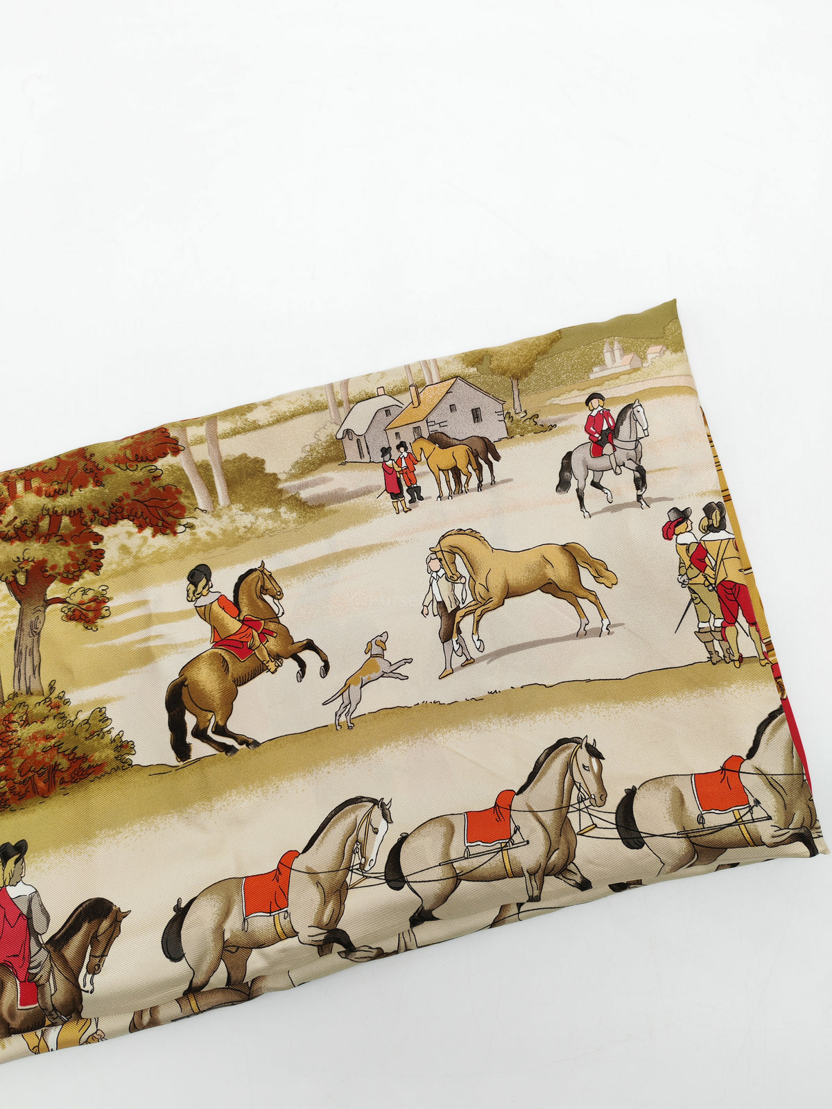 Hermes Vintage Carre 90 Silk Scarf in Presentation de Chevaux and Grand Apparat Design | Purse Maison Luxury Bags Shop