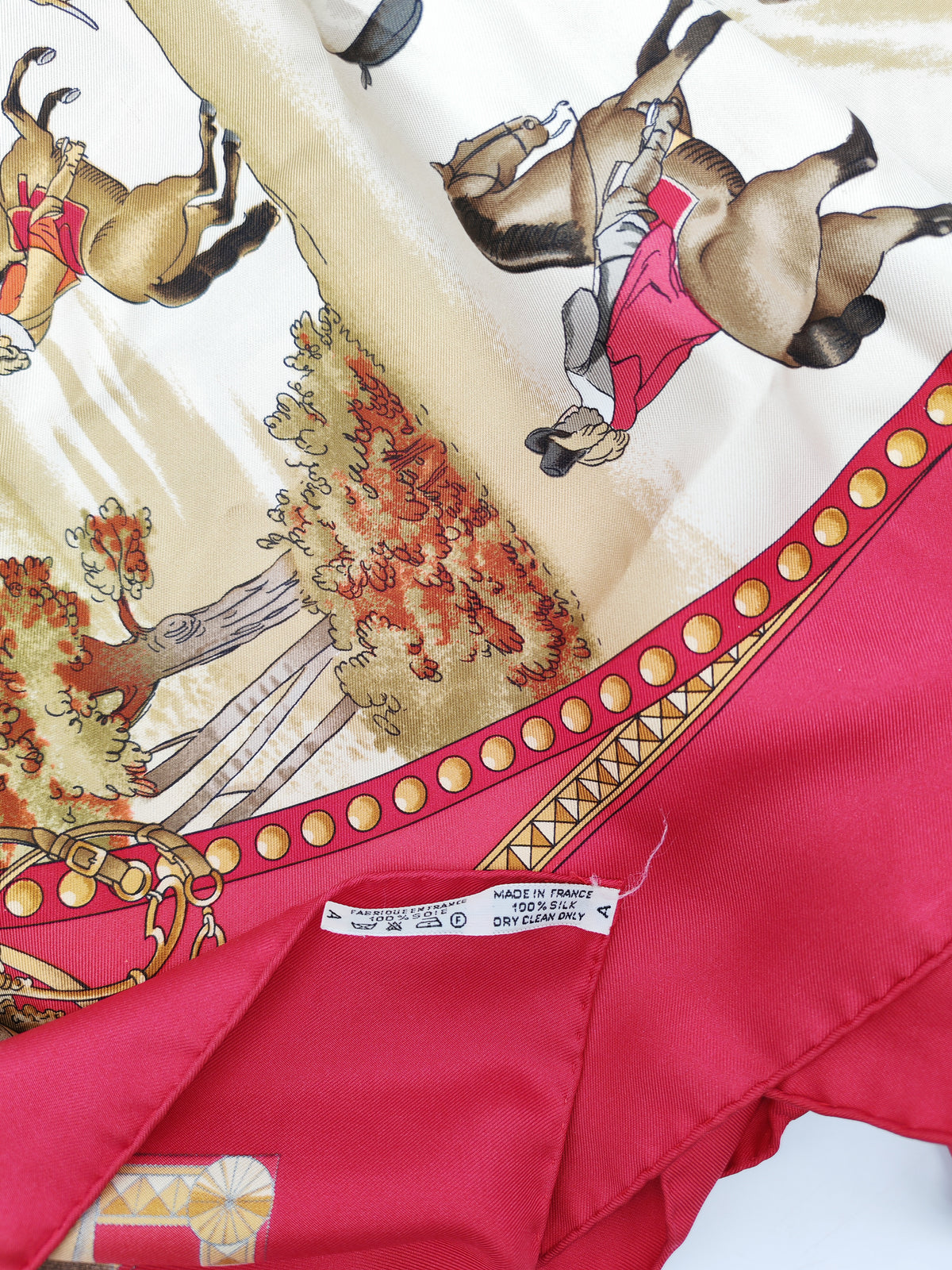 Hermes Vintage Carre 90 Silk Scarf in Presentation de Chevaux and Grand Apparat Design | Purse Maison Luxury Bags Shop