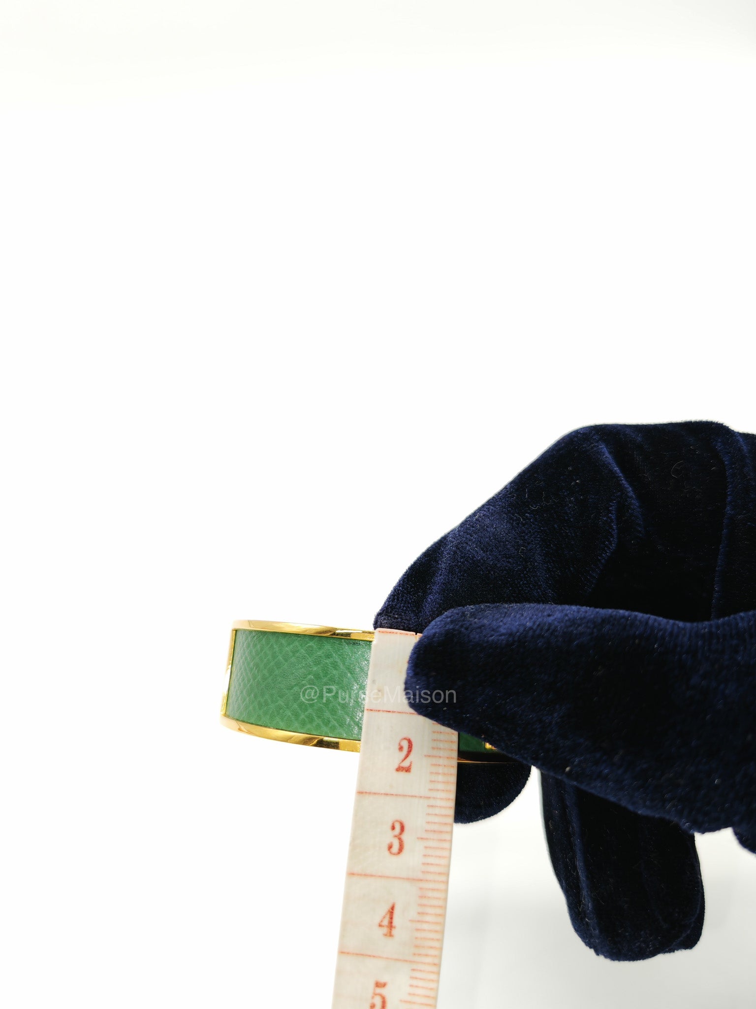 Hermes Vintage Kelly Bangle in Vert Epsom Leather Gold Hardware | Purse Maison Luxury Bags Shop