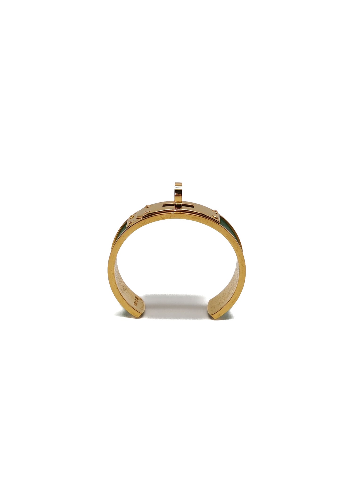 Hermes Vintage Kelly Bangle in Vert Epsom Leather Gold Hardware | Purse Maison Luxury Bags Shop