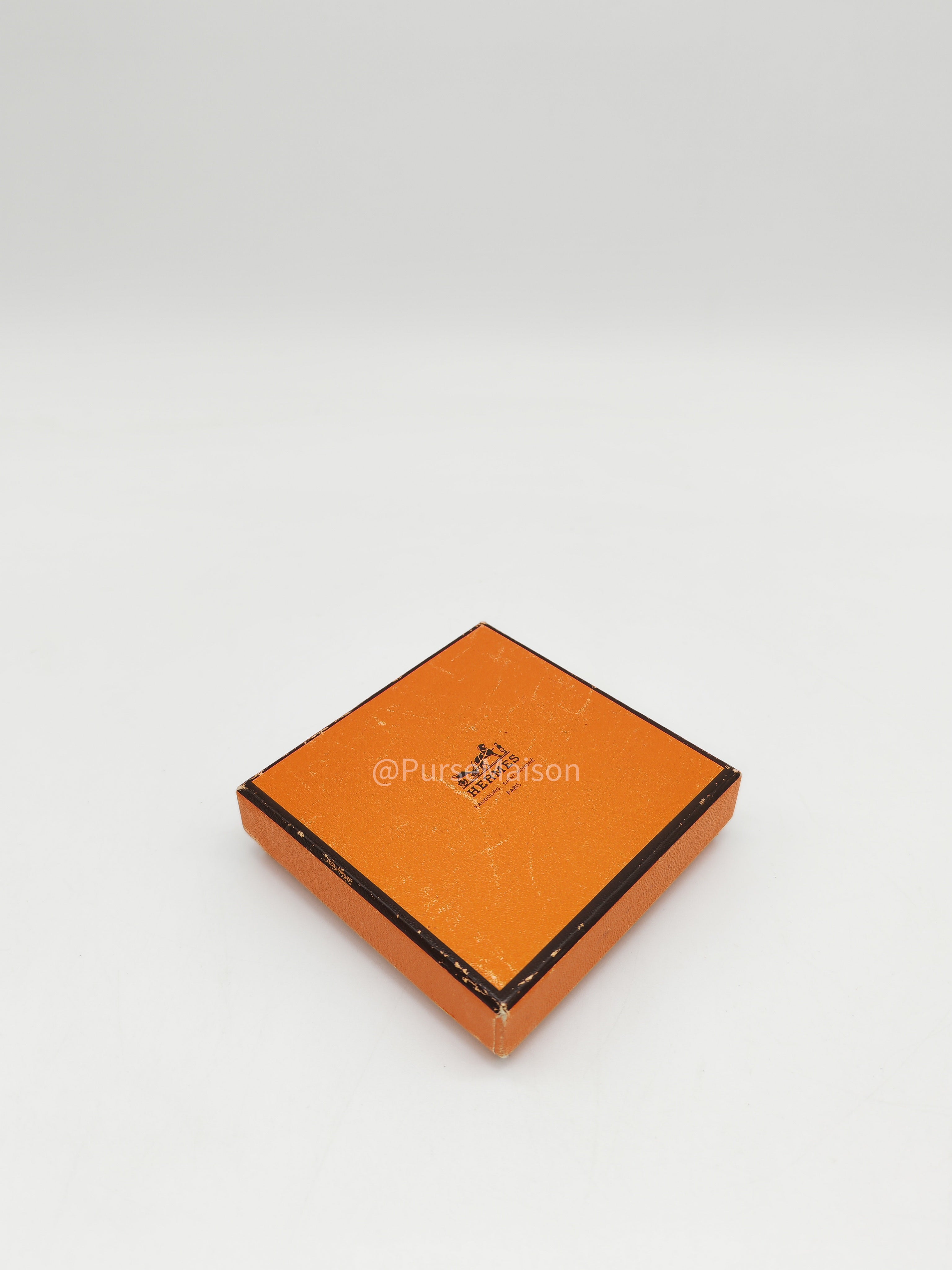 Hermes Plated Narrow Folded Fans and Ribbon Enamel Bangle (Size 7.0cm)