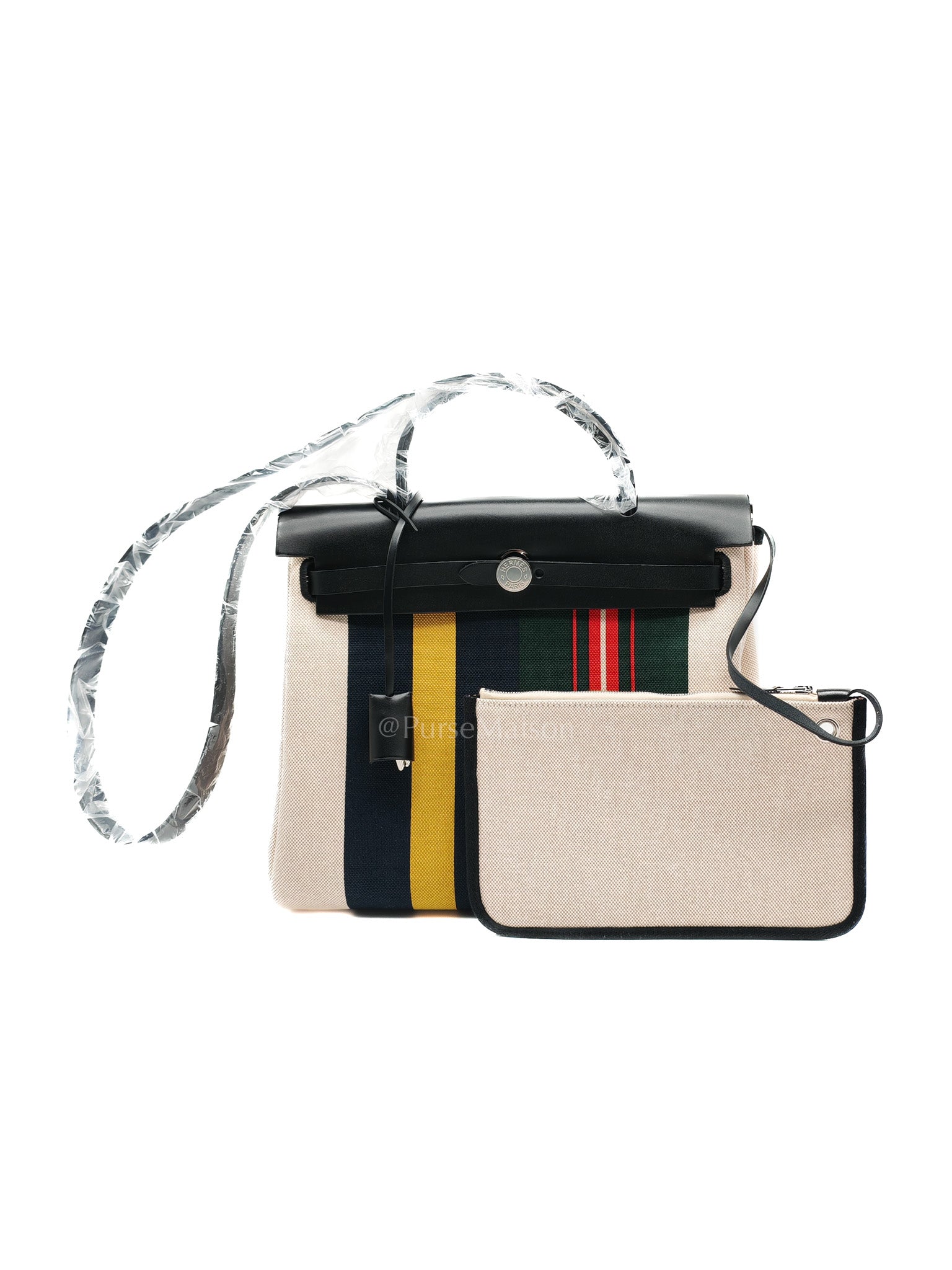 Herbag Zip 31 in Ecru/Beige/Vert Fonce/Noir Canvas Palladium Hardware Stamp W(2024)