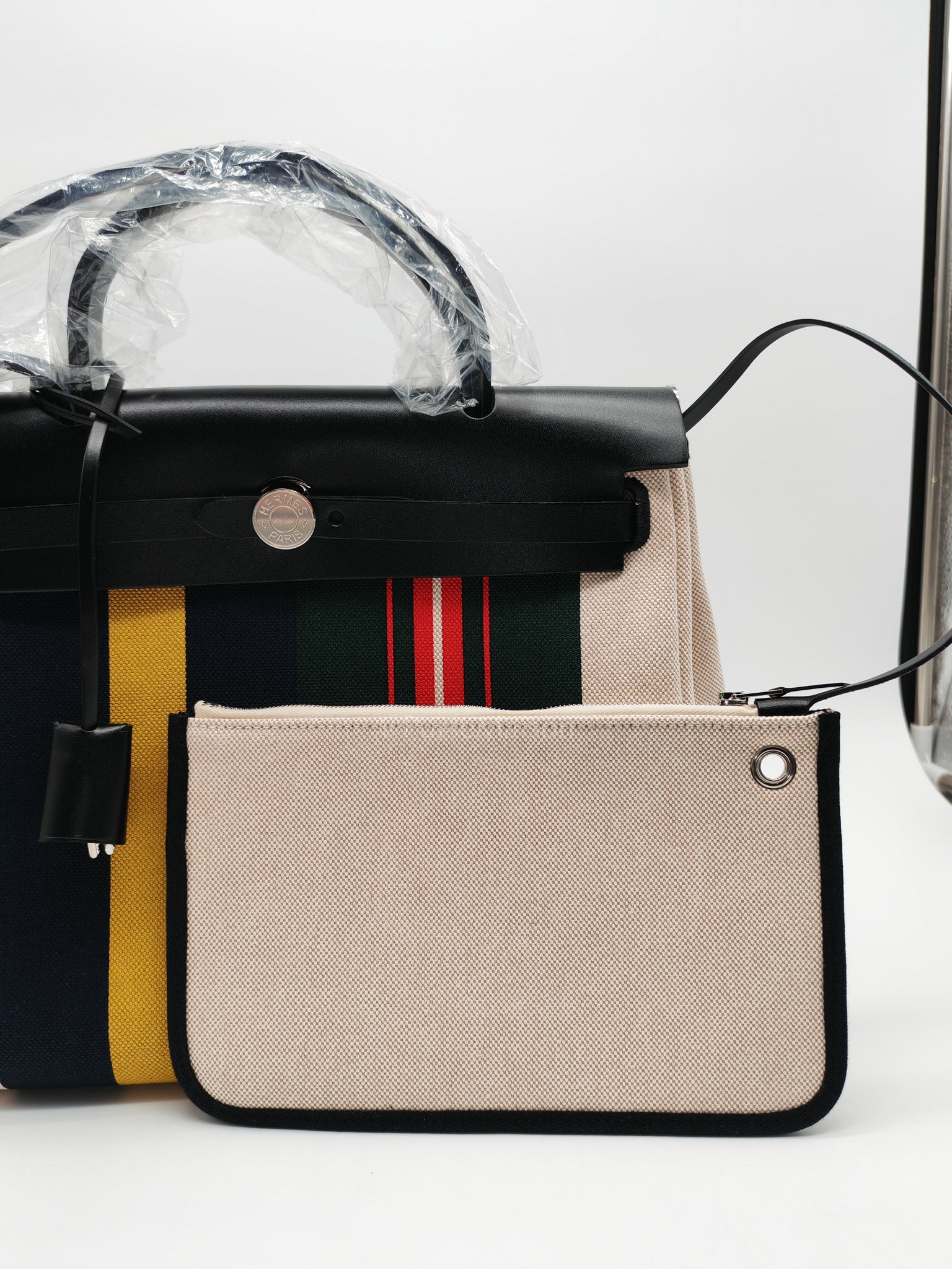 Herbag Zip 31 in Ecru/Beige/Vert Fonce/Noir Canvas Palladium Hardware Stamp W(2024)