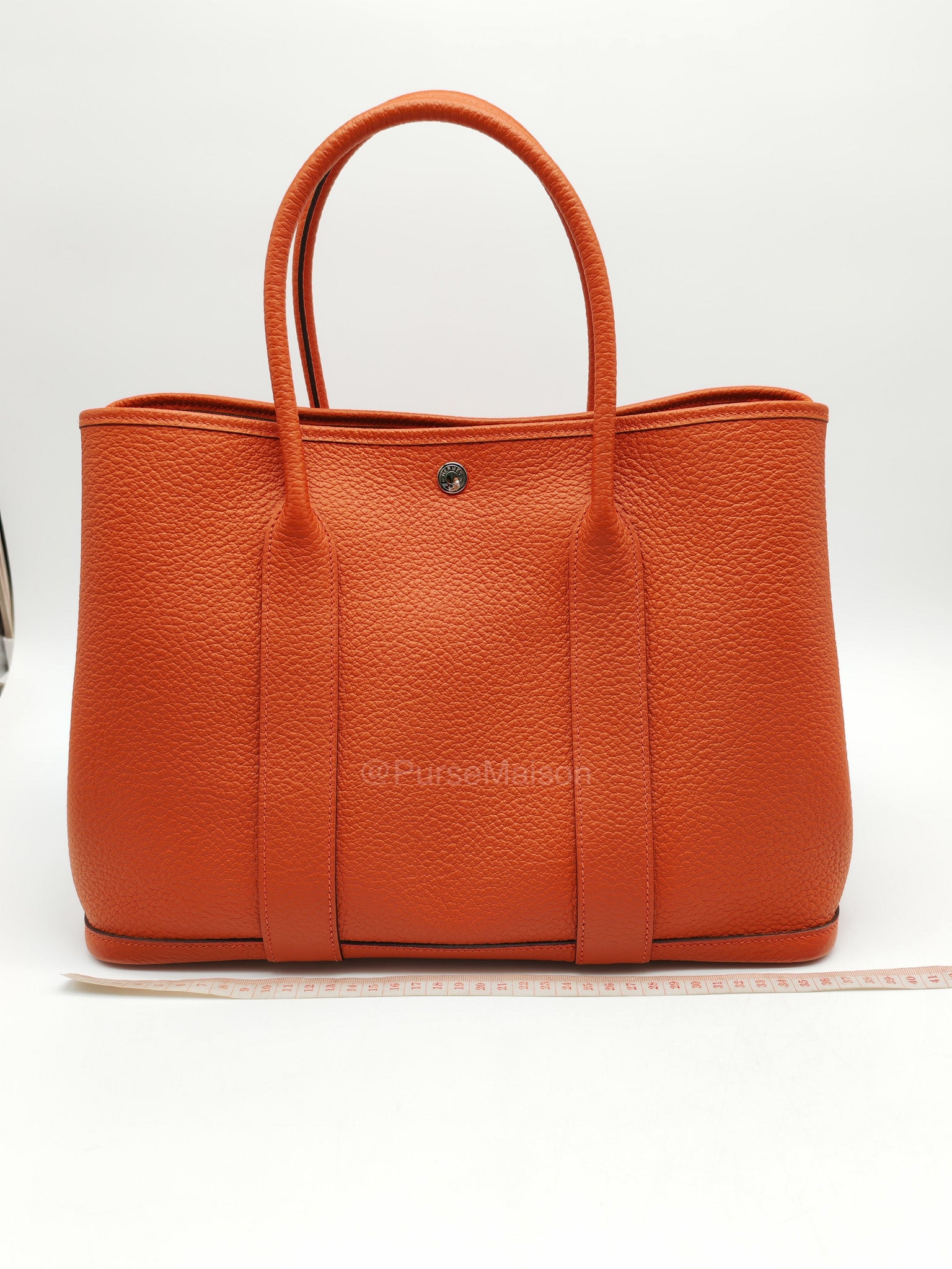 Hermes Garden Party 36 (GPT) Capucine in Veau Negonda Leather and Palladium Hardware Stamp Z (2021)