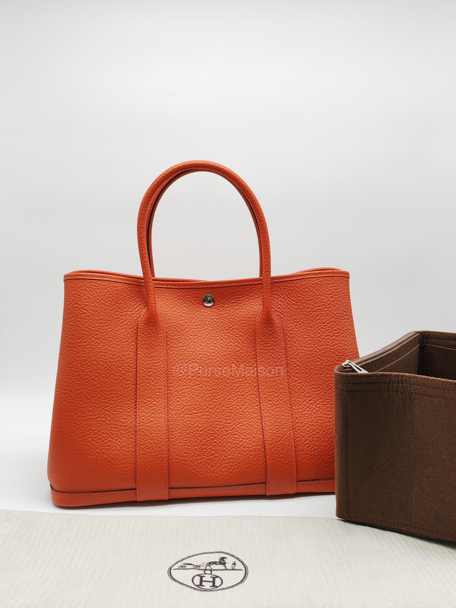 Hermes Garden Party 36 (GPT) Capucine in Veau Negonda Leather and Palladium Hardware Stamp Z (2021)