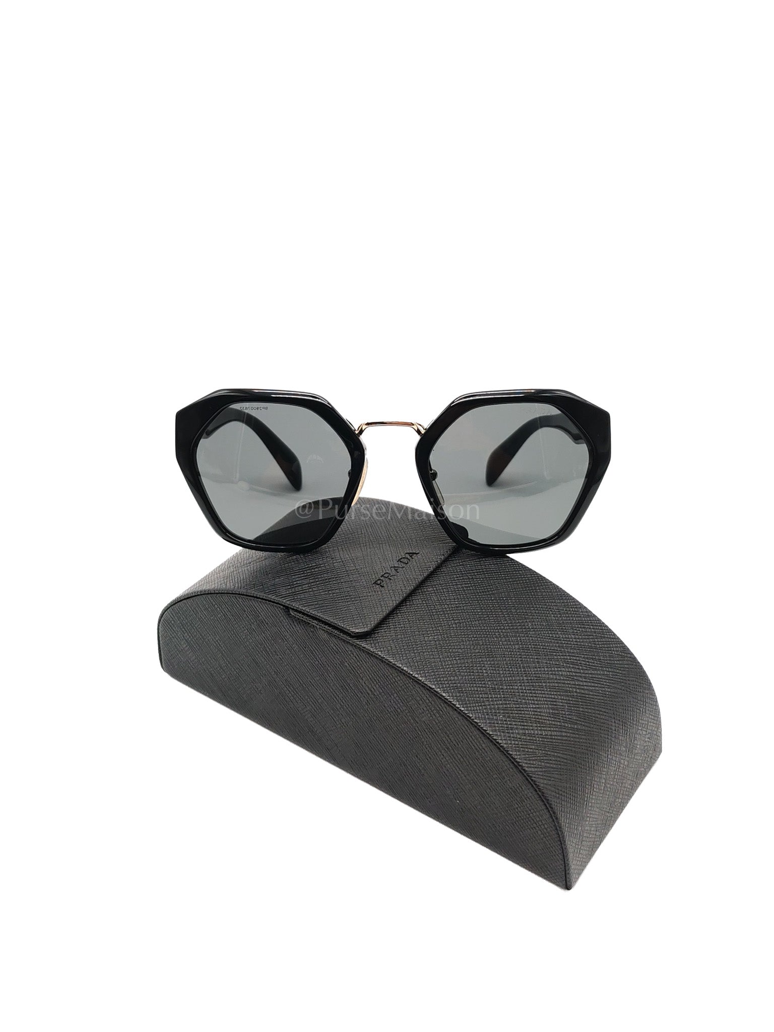 Hexagonal Sunglasses Black SPR 04T | Purse Maison Luxury Bags Shop