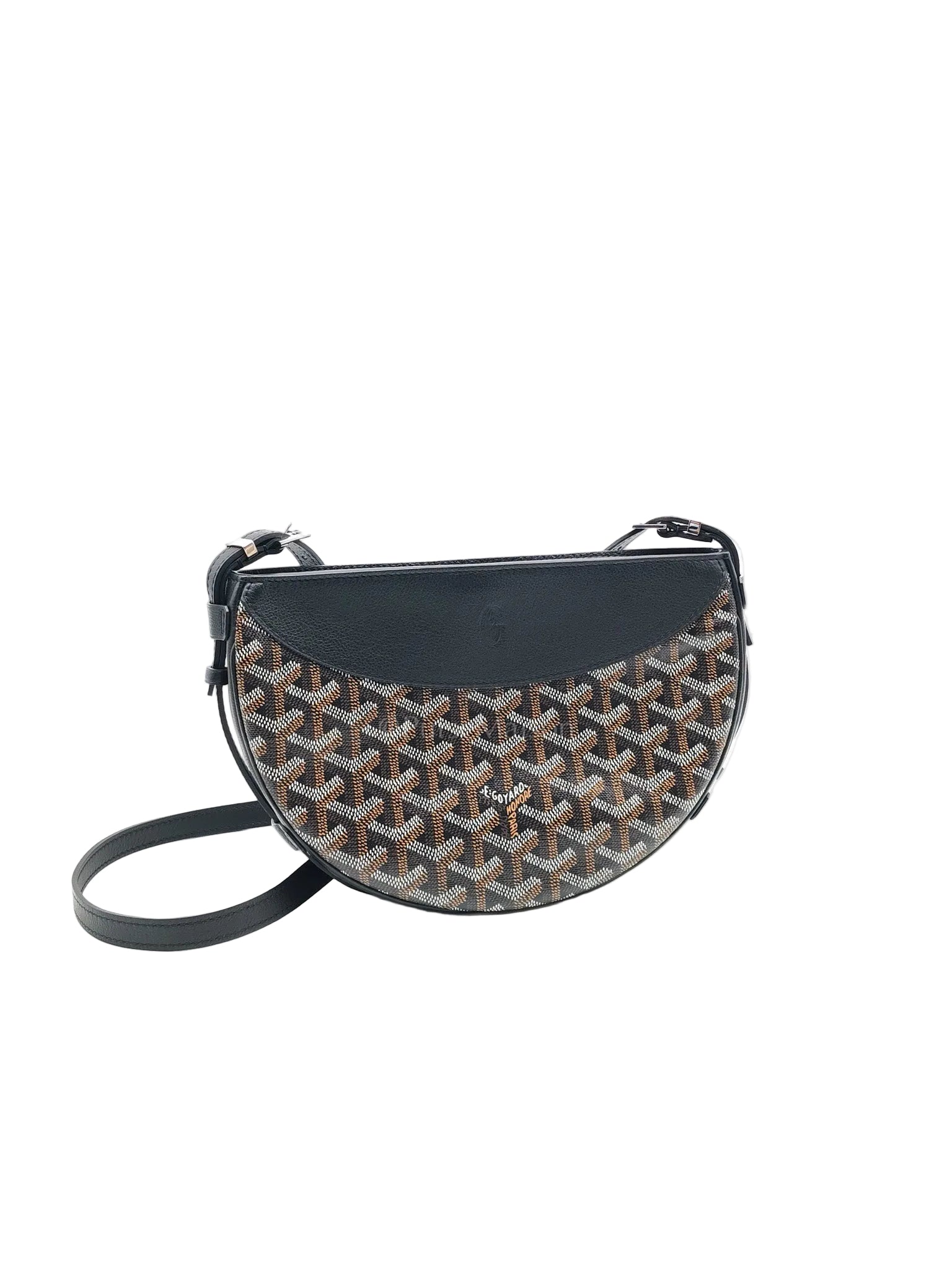 Hirondelle Shoulder Bag in Black Goyardine Canvas & Silver Hardware | Purse Maison Luxury Bags Shop