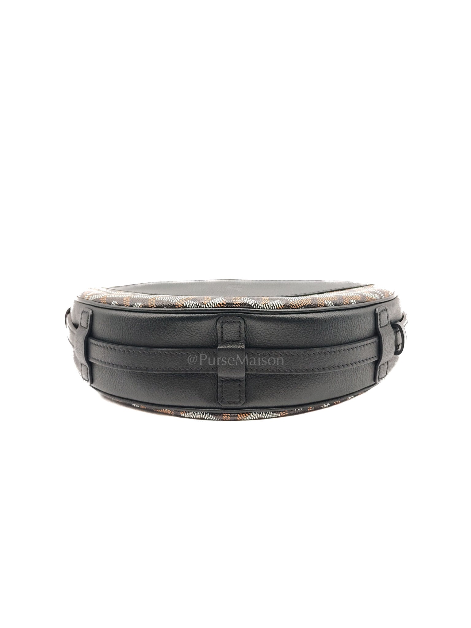 Hirondelle Shoulder Bag in Black Goyardine Canvas & Silver Hardware | Purse Maison Luxury Bags Shop