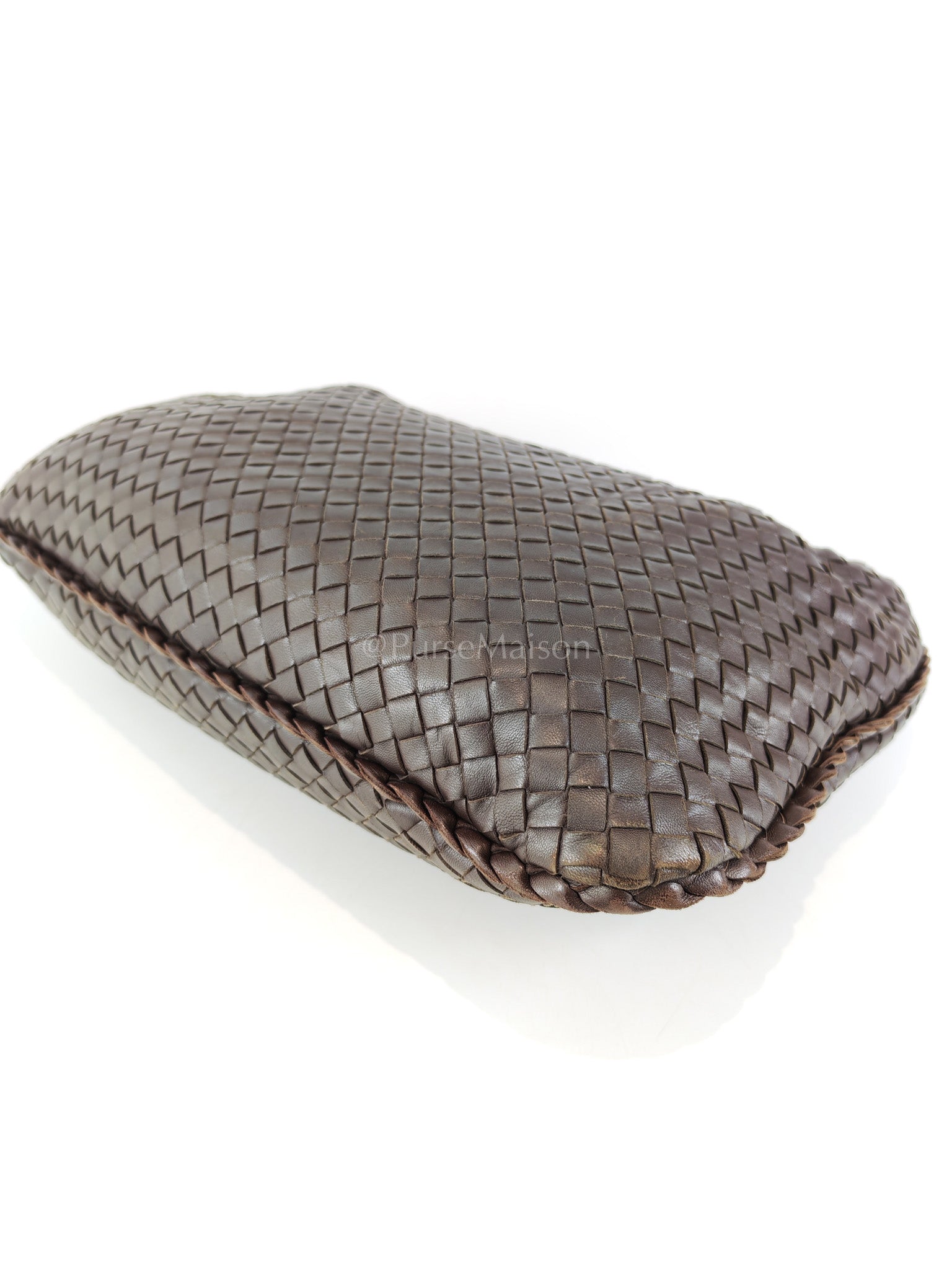 Hobo Bag in Dark Brown Intrecciato Woven Leather | Purse Maison Luxury Bags Shop