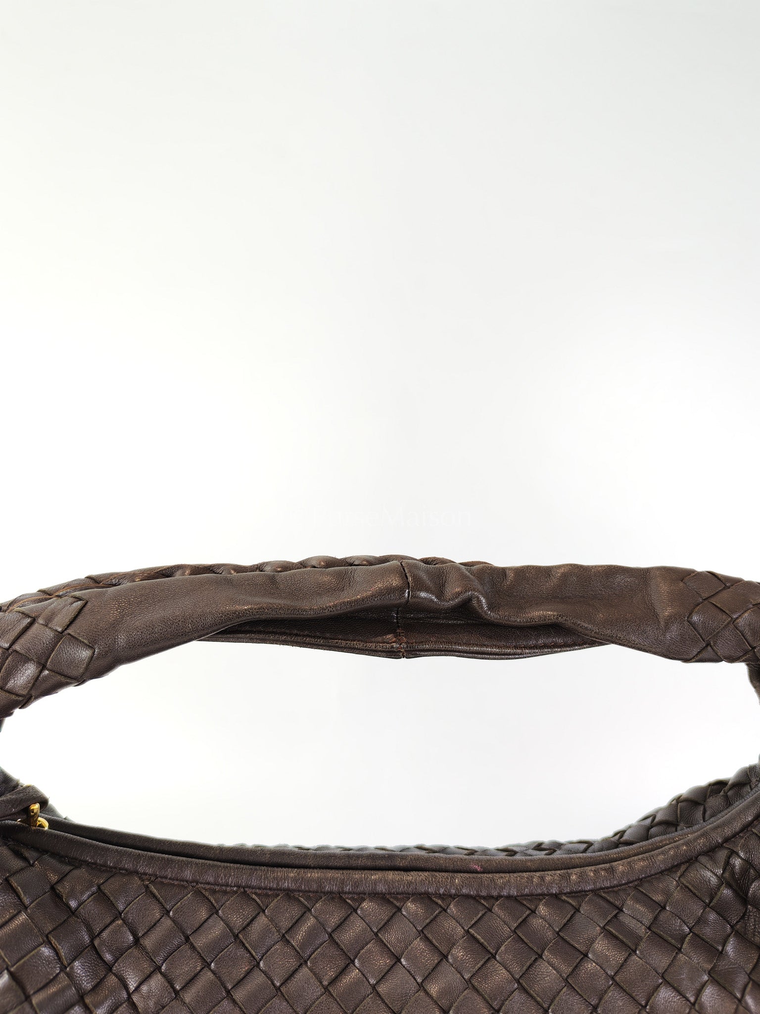 Hobo Bag in Dark Brown Intrecciato Woven Leather | Purse Maison Luxury Bags Shop