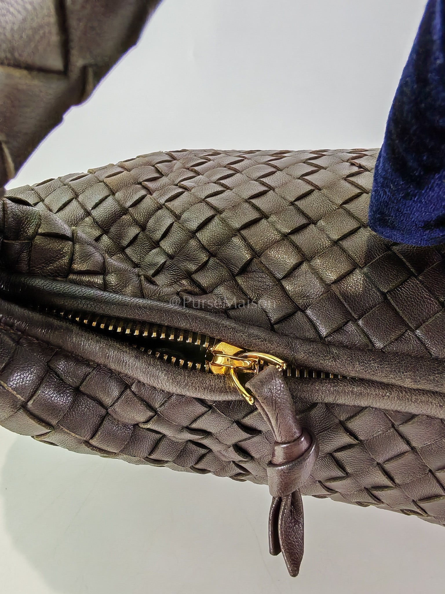 Hobo Bag in Dark Brown Intrecciato Woven Leather | Purse Maison Luxury Bags Shop