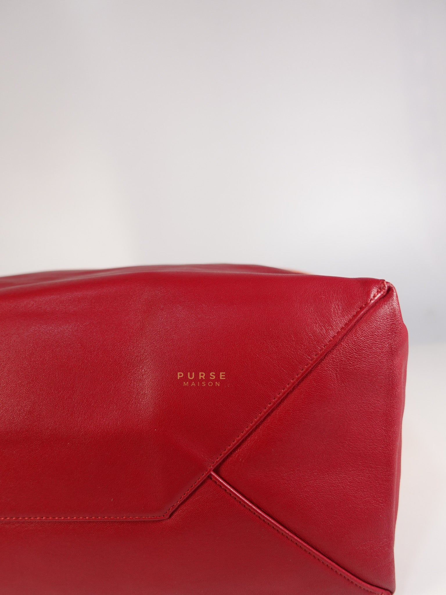 Horizontal Cabas Tote Bag Large in Orange & Red | Purse Maison Luxury Bags Shop