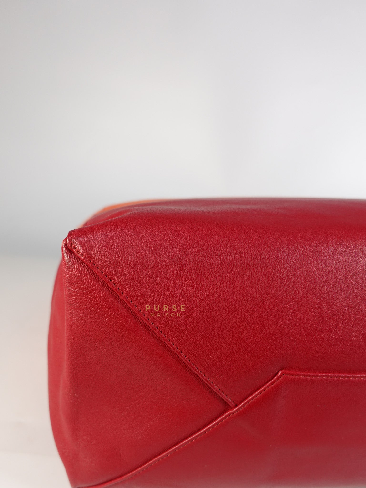 Horizontal Cabas Tote Bag Large in Orange & Red | Purse Maison Luxury Bags Shop