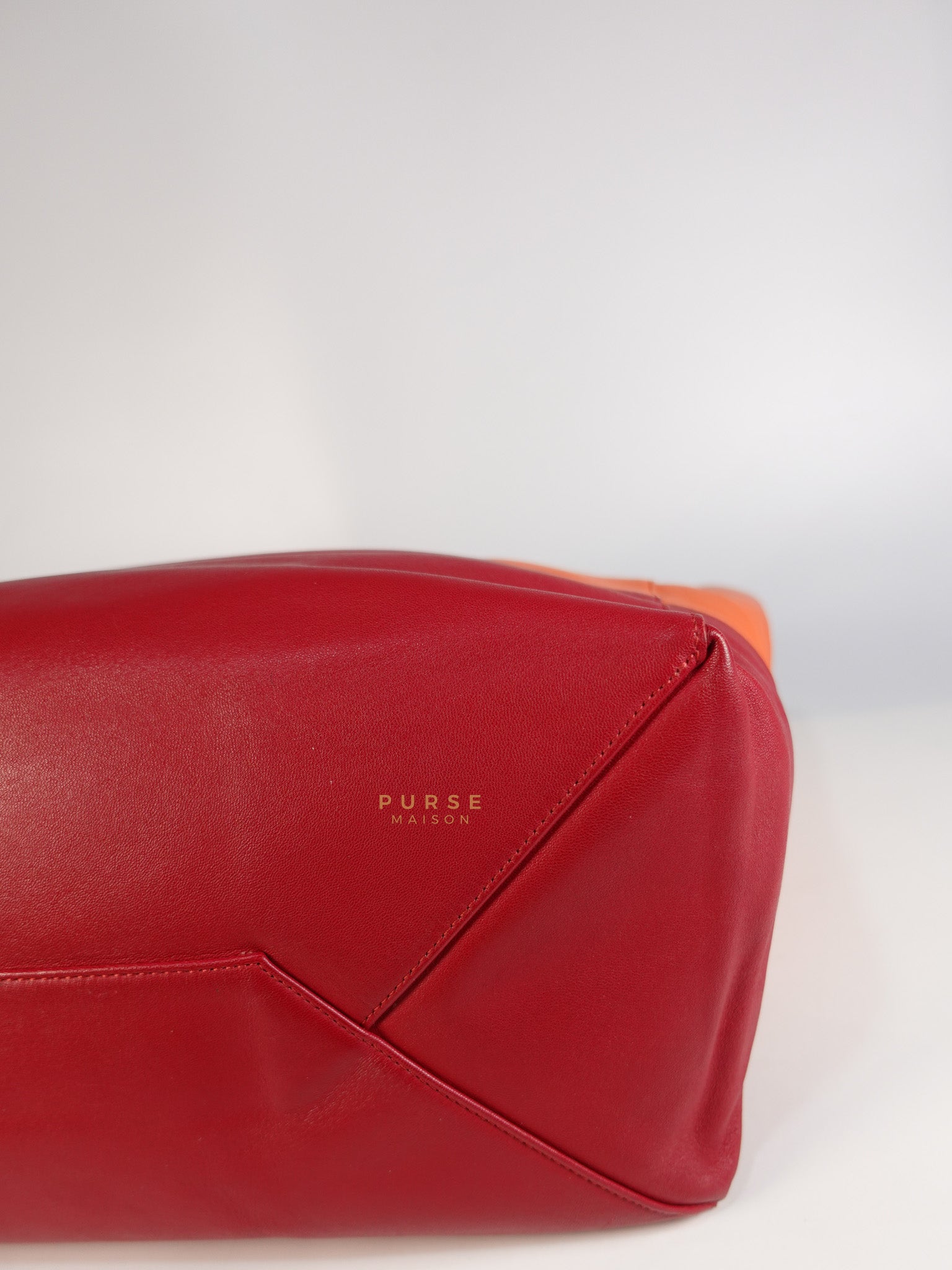 Horizontal Cabas Tote Bag Large in Orange & Red | Purse Maison Luxury Bags Shop