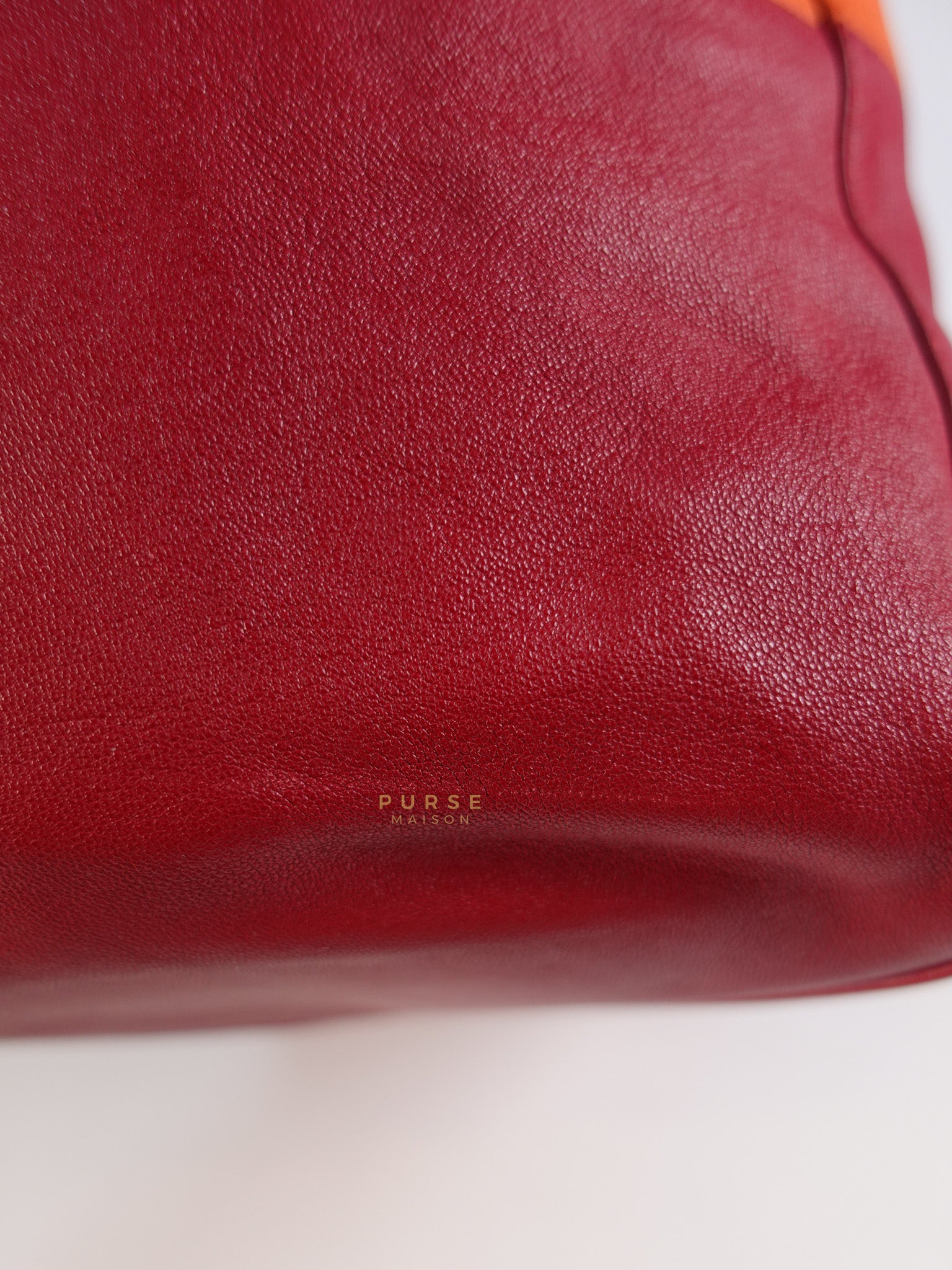 Horizontal Cabas Tote Bag Large in Orange & Red | Purse Maison Luxury Bags Shop