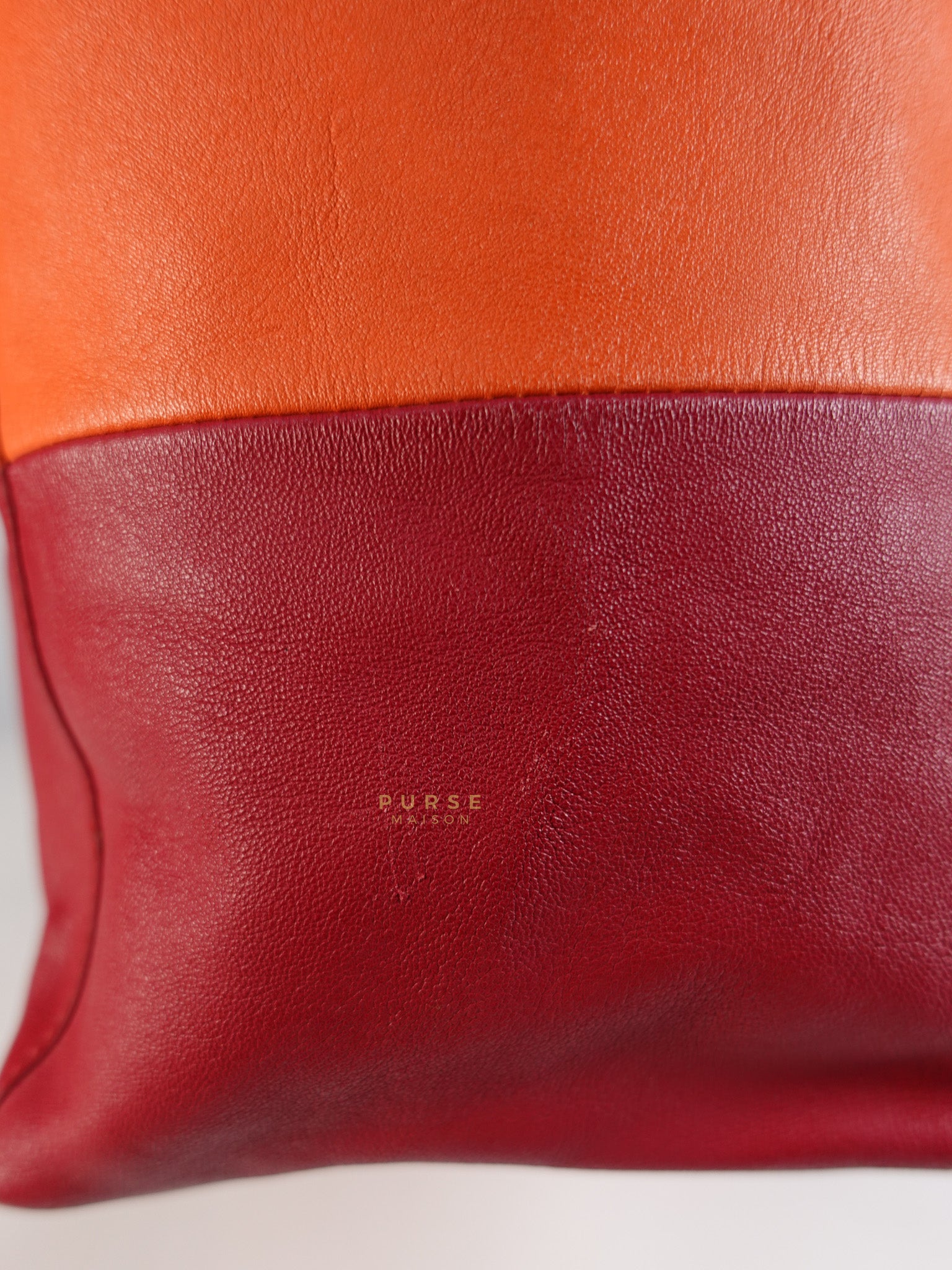 Horizontal Cabas Tote Bag Large in Orange & Red | Purse Maison Luxury Bags Shop