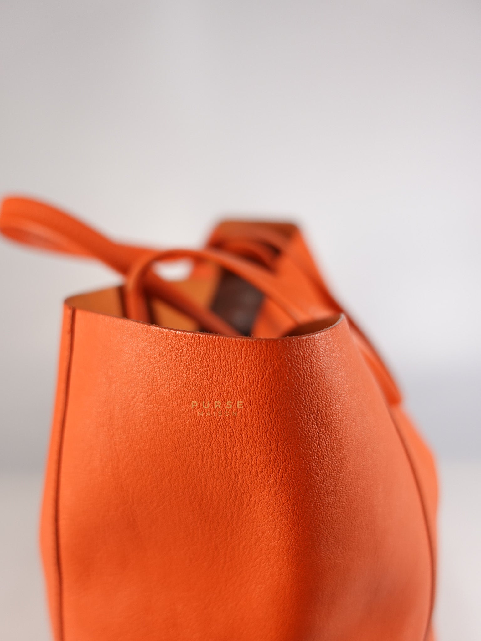 Horizontal Cabas Tote Bag Large in Orange & Red | Purse Maison Luxury Bags Shop
