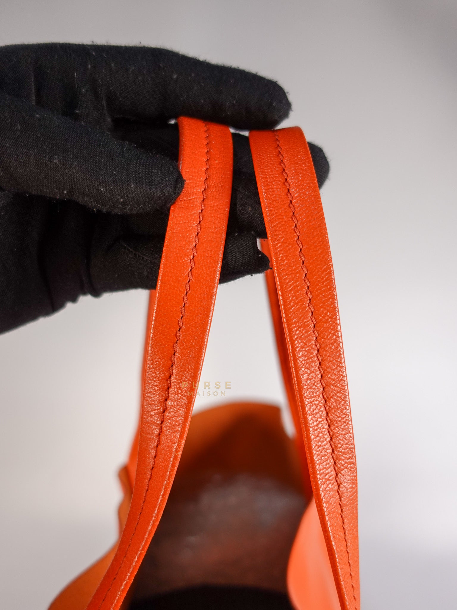 Horizontal Cabas Tote Bag Large in Orange & Red | Purse Maison Luxury Bags Shop