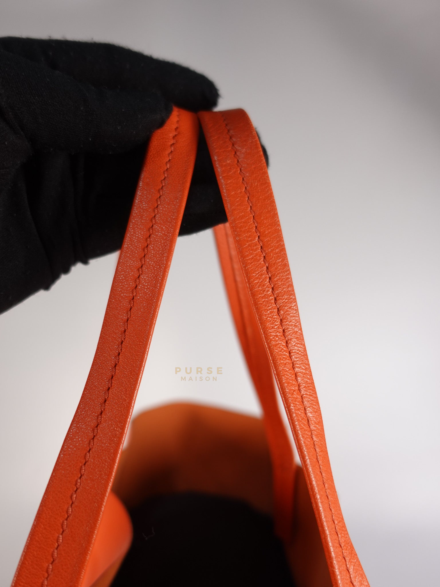 Horizontal Cabas Tote Bag Large in Orange & Red | Purse Maison Luxury Bags Shop