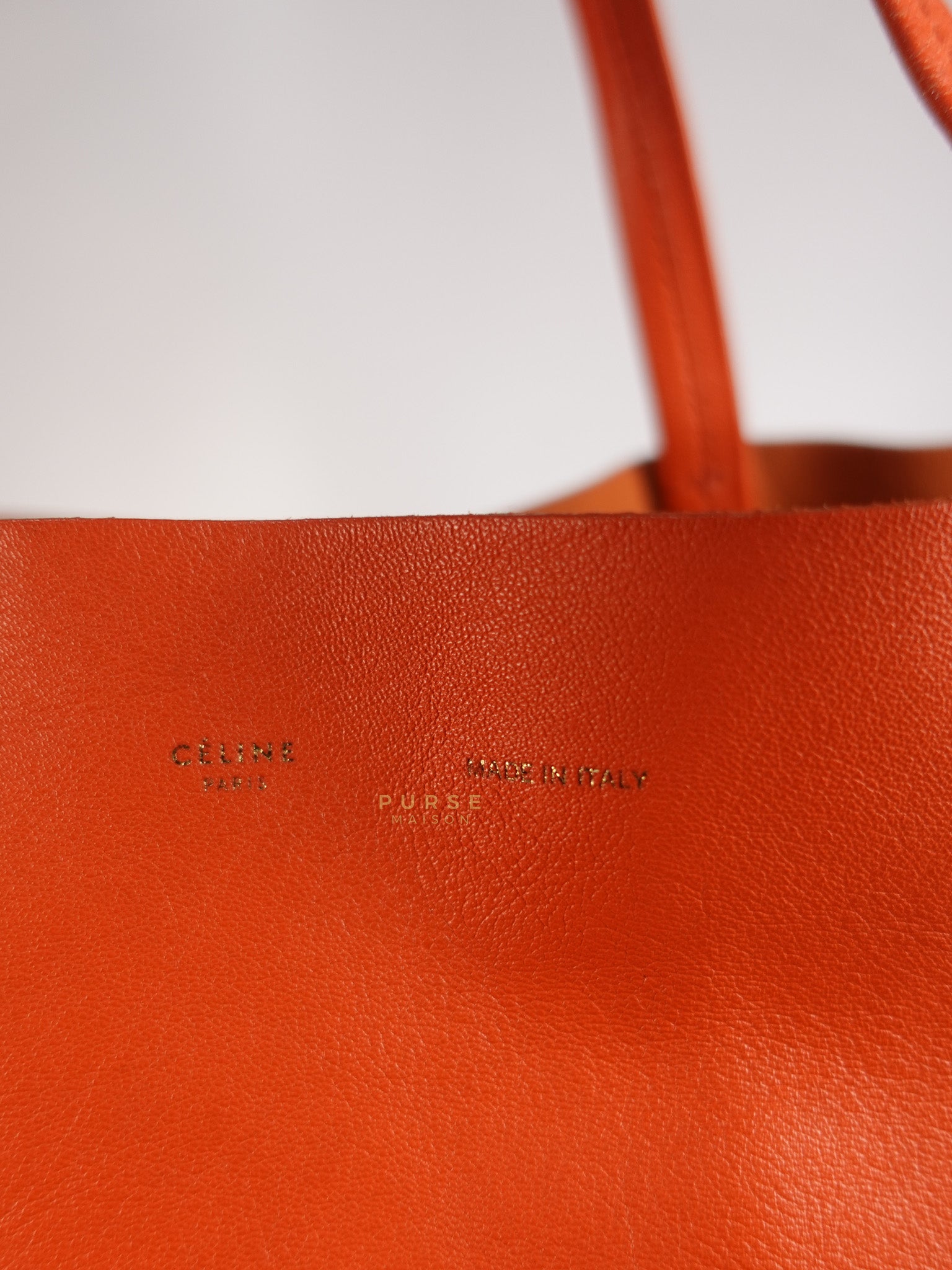 Horizontal Cabas Tote Bag Large in Orange & Red | Purse Maison Luxury Bags Shop