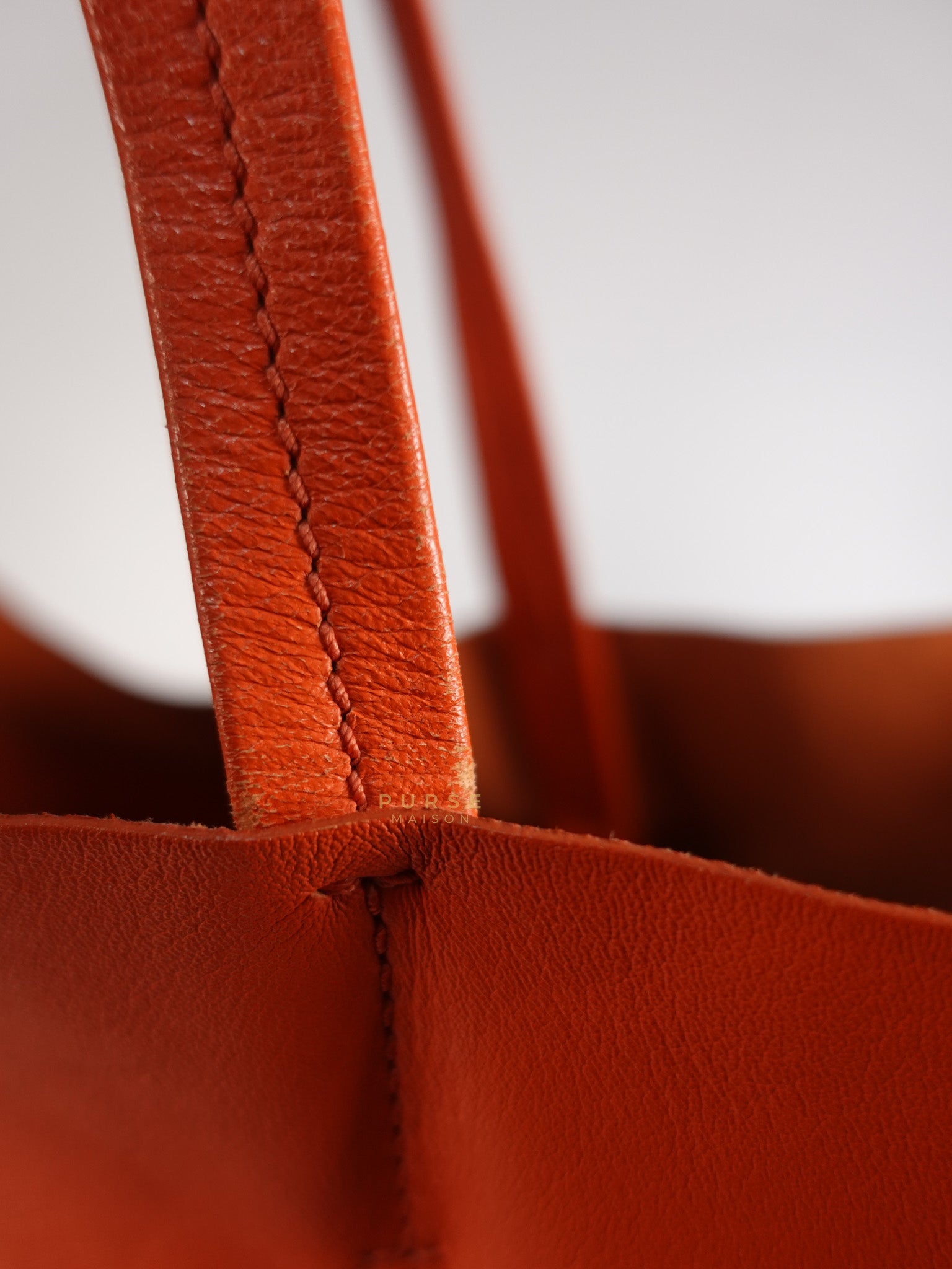 Horizontal Cabas Tote Bag Large in Orange & Red | Purse Maison Luxury Bags Shop