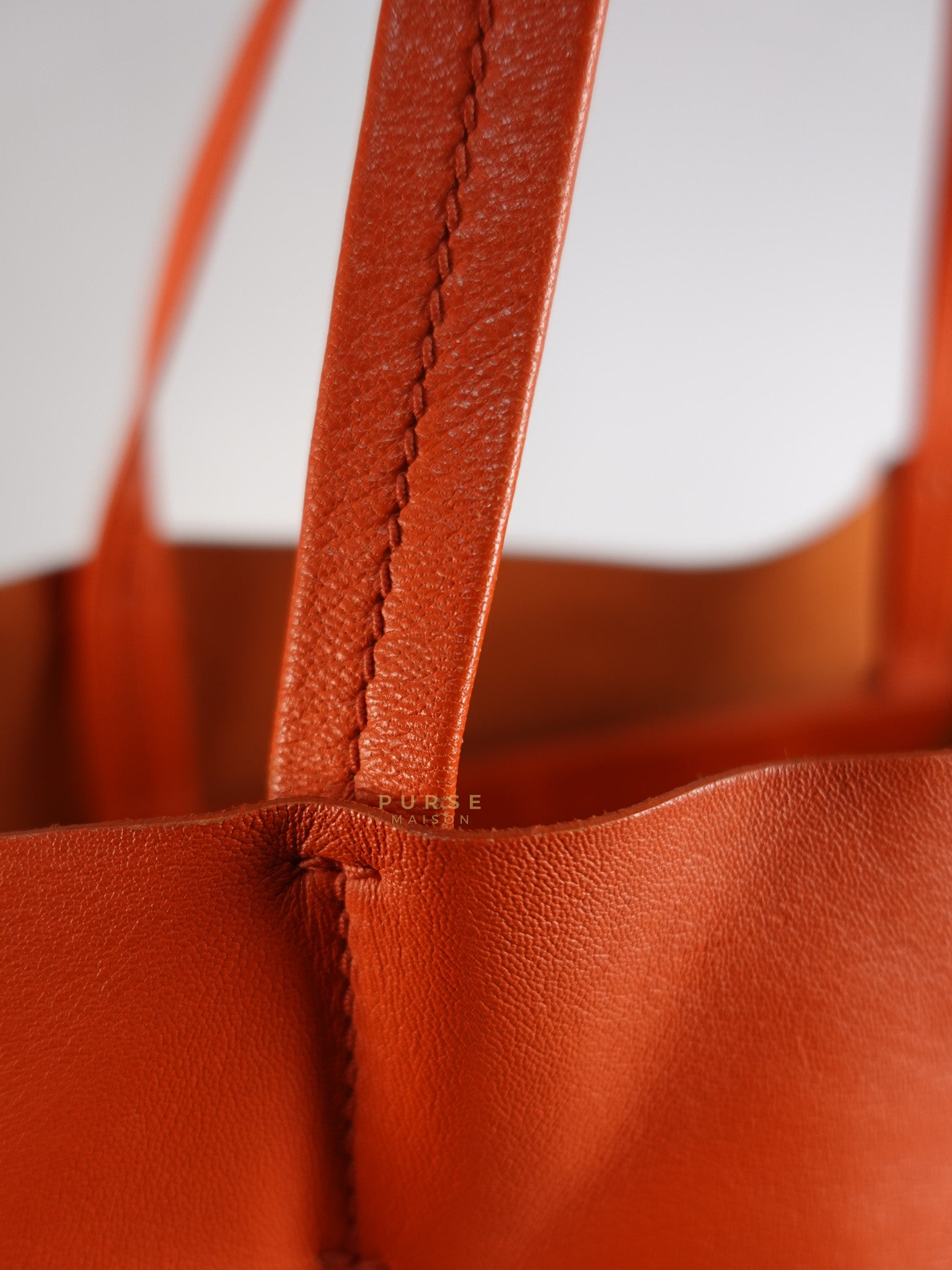 Horizontal Cabas Tote Bag Large in Orange & Red | Purse Maison Luxury Bags Shop
